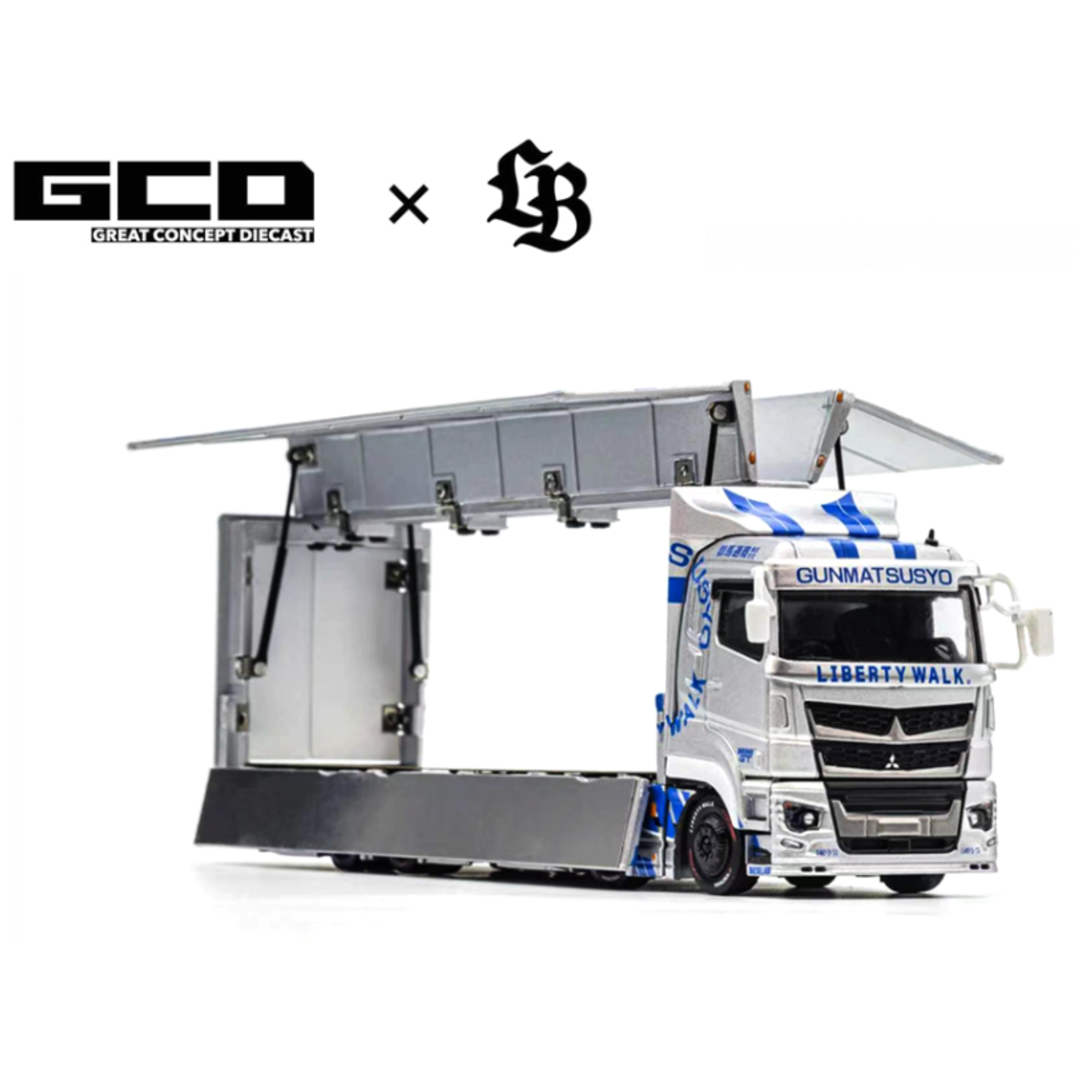 GCD LBWK Mitsubishi Fuso Super Great Transporter TAS Special – Silver- Special Edition (Preorder)