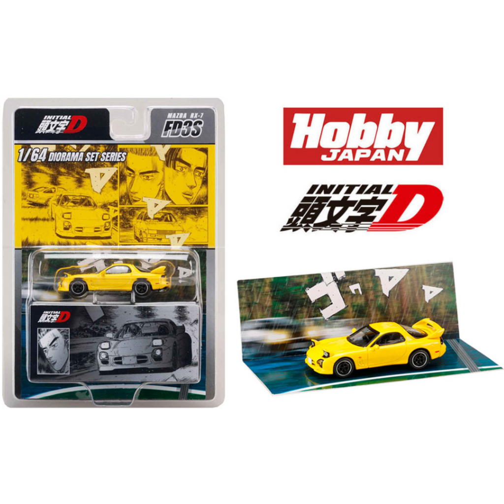 Hobby Japan Initial D Diorama Set Series MAZDA RX-7 (FD3S) Project D Keisuke Takahashi VS Wataru Akiyama