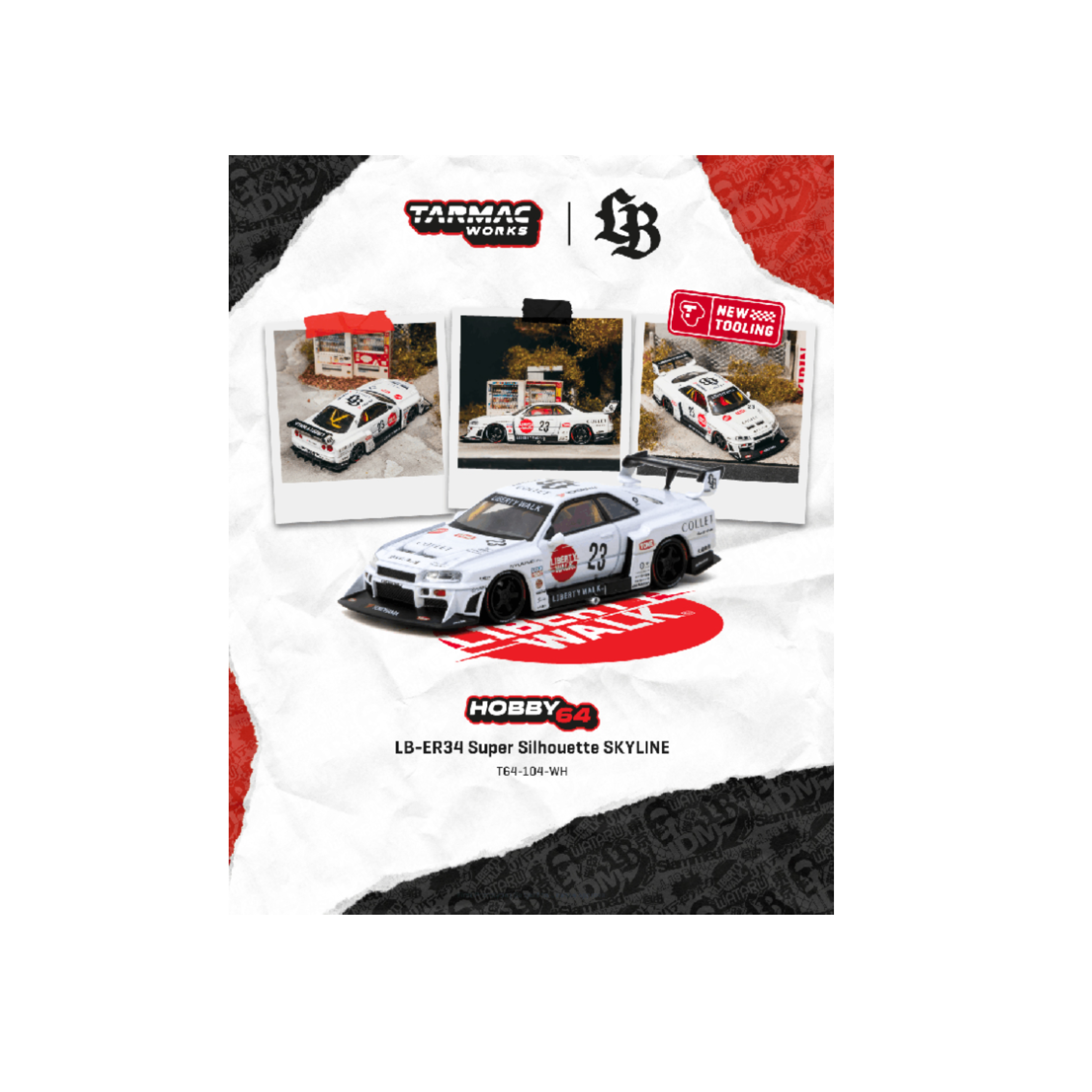 Tarmac Works LB-ER34 Super Silhouette SKYLINE – White - Hobby64 (Preorder)