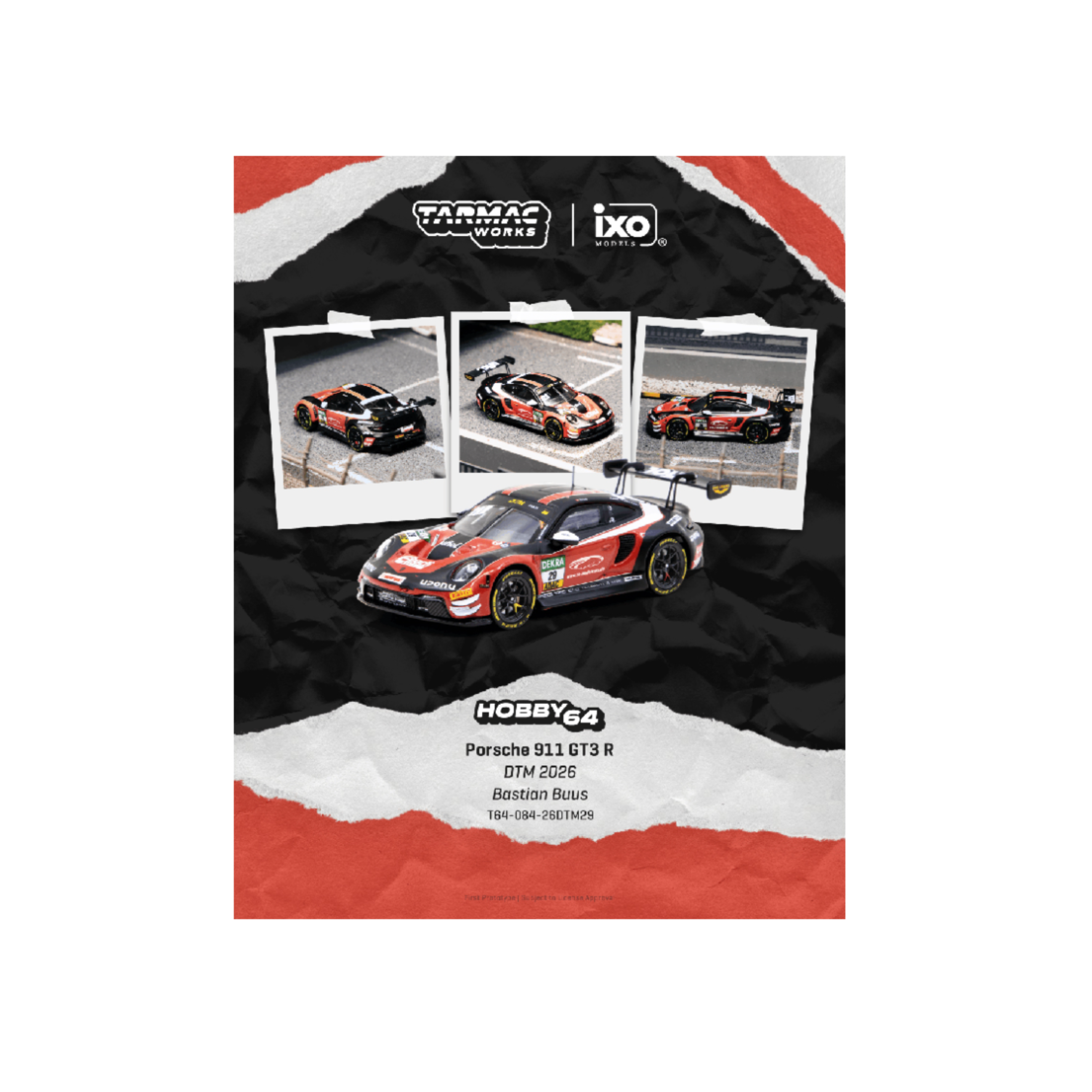 Tarmac Works Porsche 911 GT3 R DTM 2026 Bastian Buus – Hobby64 (Preorder)