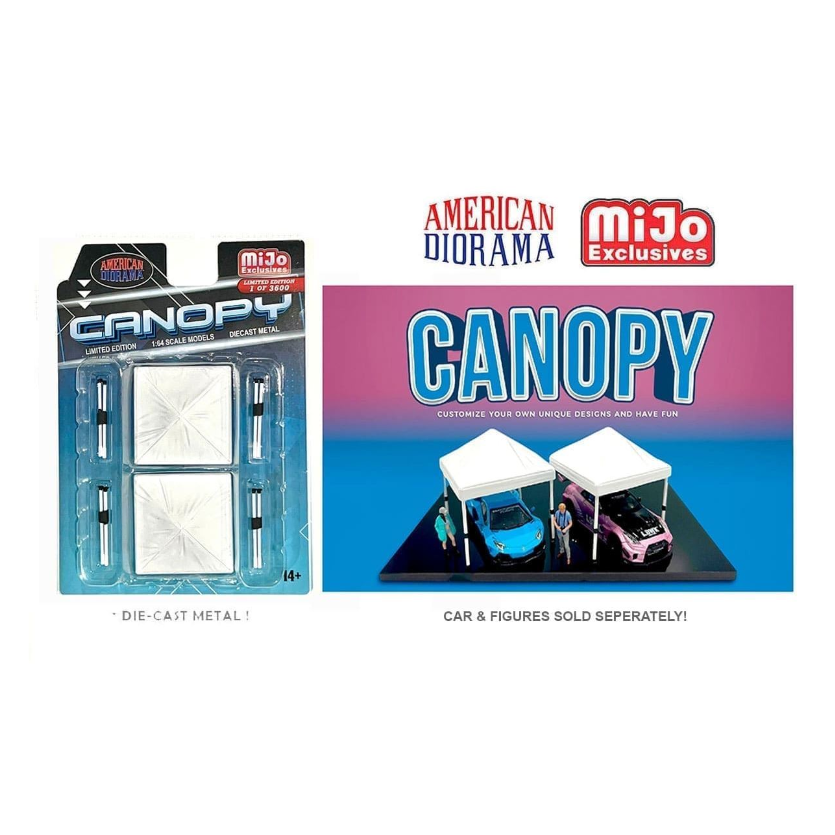 American Diorama 2 Pack Canopy Set - White – Limited 3,600 Set – MiJo Exclusives