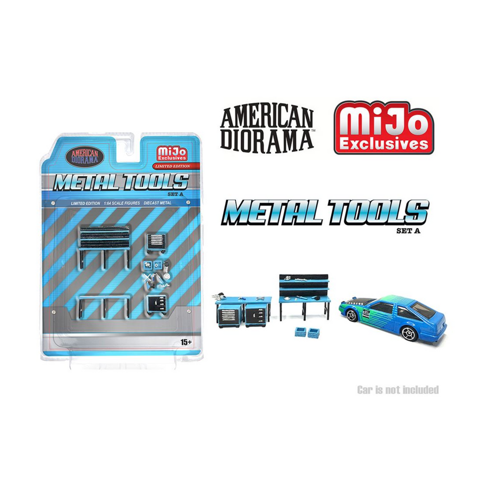 American Diorama 1:64 Metal Tools Set A Blue – Mijo Exclusives (Preorder)