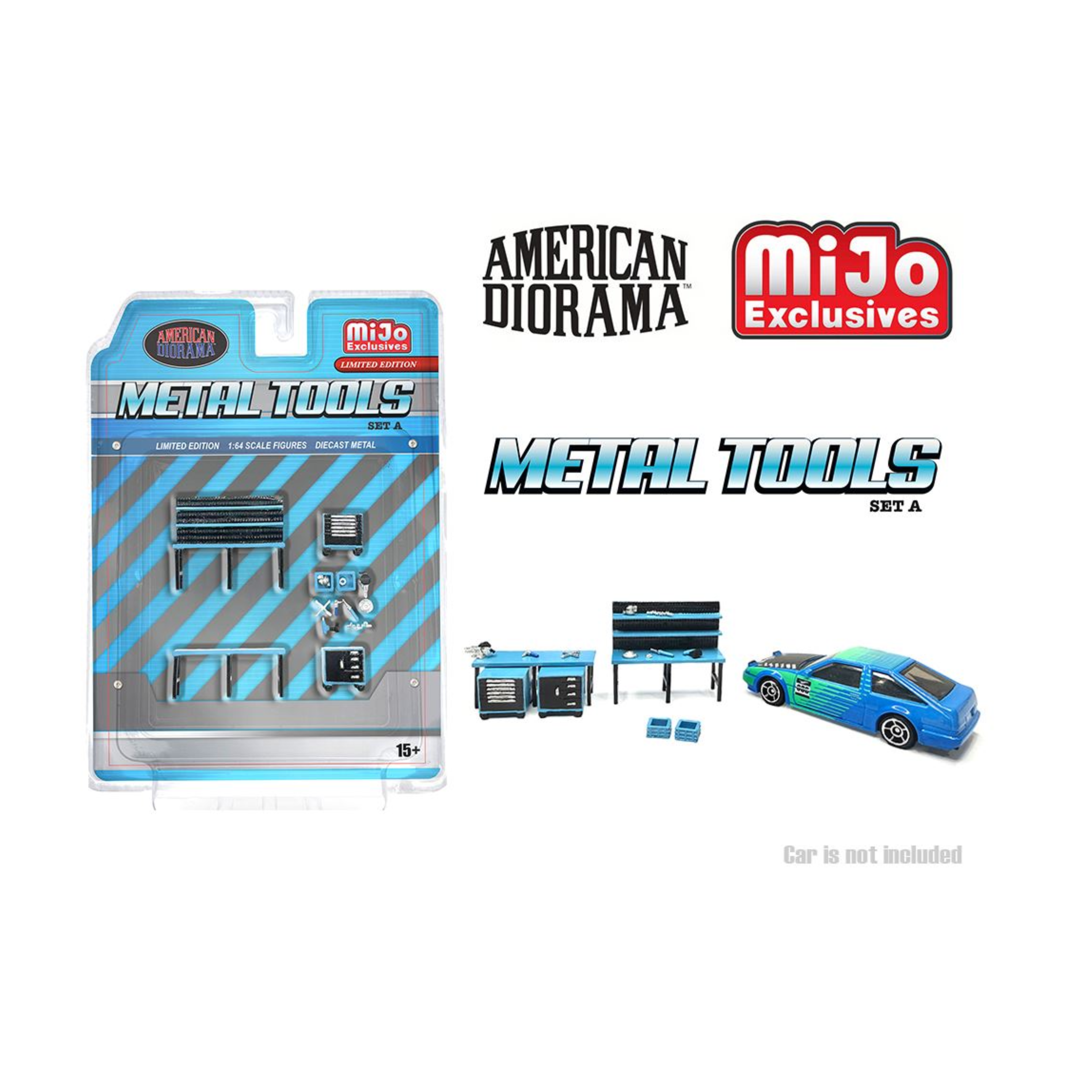 American Diorama 1:64 Metal Tools Set A Blue – Mijo Exclusives (Preorder)