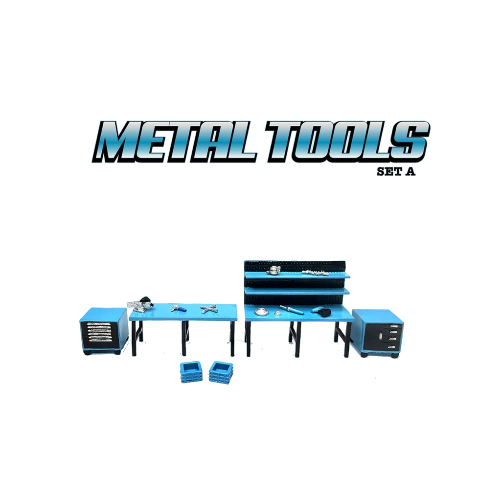 American Diorama 1:64 Metal Tools Set A Blue – Mijo Exclusives (Preorder)