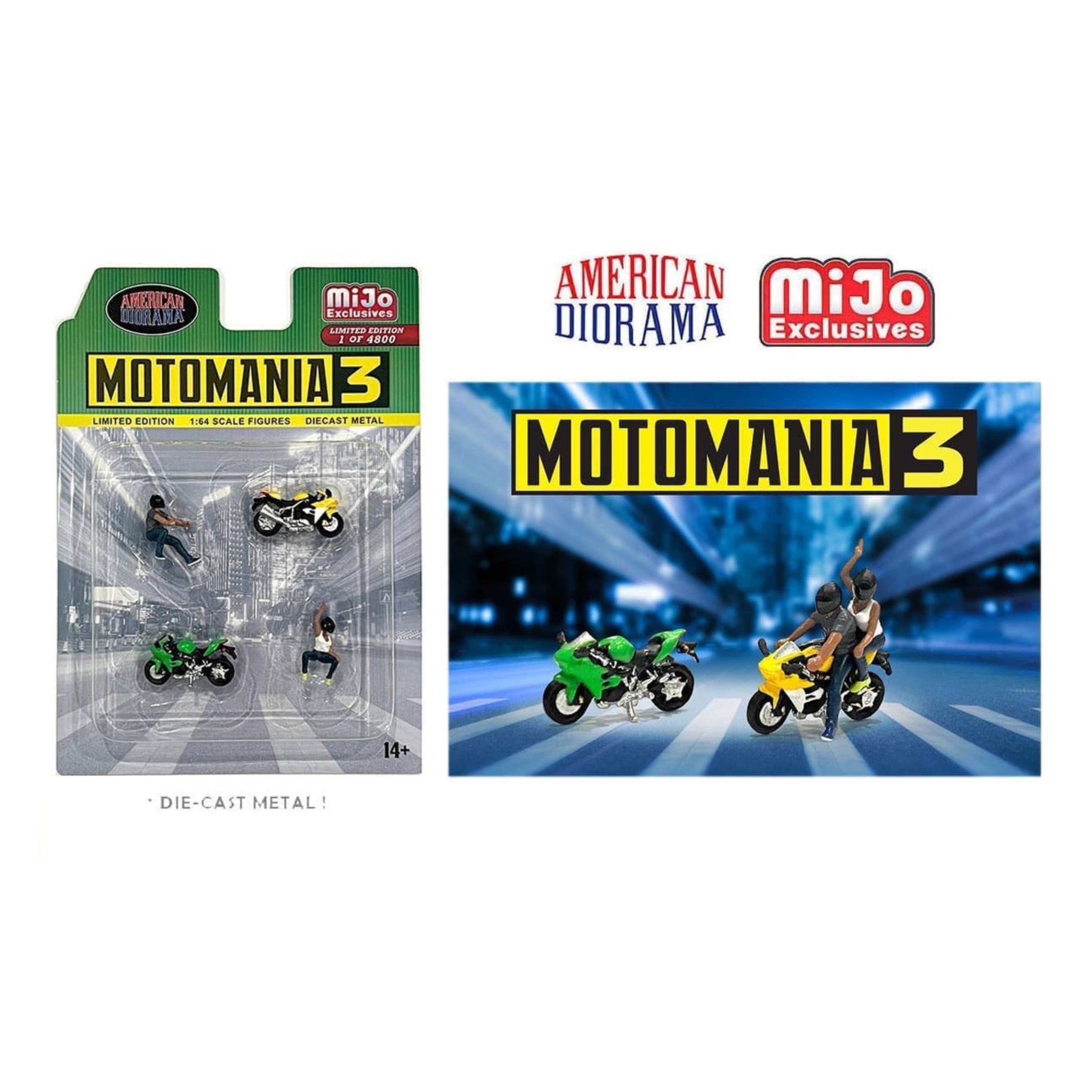 American Diorama 1:64 Moto Mania 3 - Figure & Bike Set – MiJo Exclusives