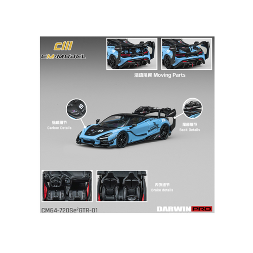 CM Model McLaren DarwinPRO 720SE GTR-01 – Unchained Blue – Limited Edition (Preorder)