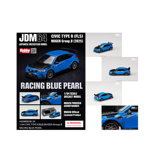 Hobby Japan Honda Civic Type R (FL5) MUGEN Group B 2024 – Racing Blue Pearl (Preorder)