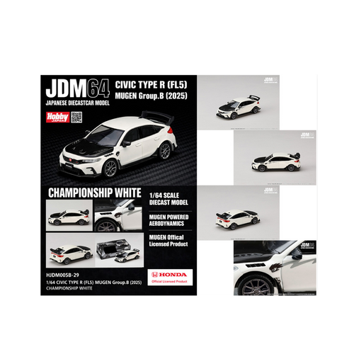 Hobby Japan Honda Civic Type R (FL5) MUGEN Group B 2024 – Championship White (Preorder)