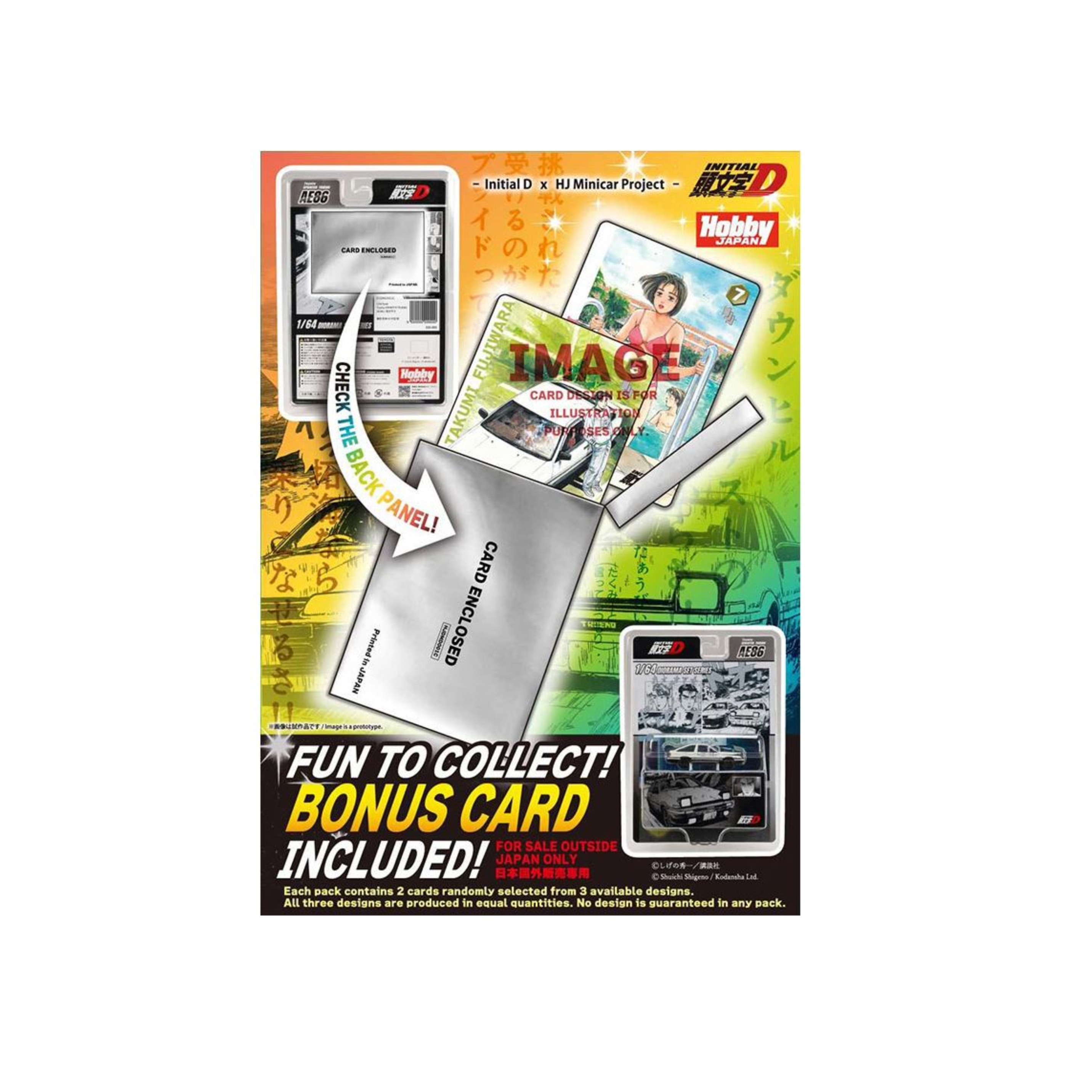 Hobby Japan Initial D Diorama Set Series Toyota SPRINTER TRUENO (AE86)/ INITIAL D Takumi Fujiwara VS Takeshi Nakazato with Collector Card (Preorder)