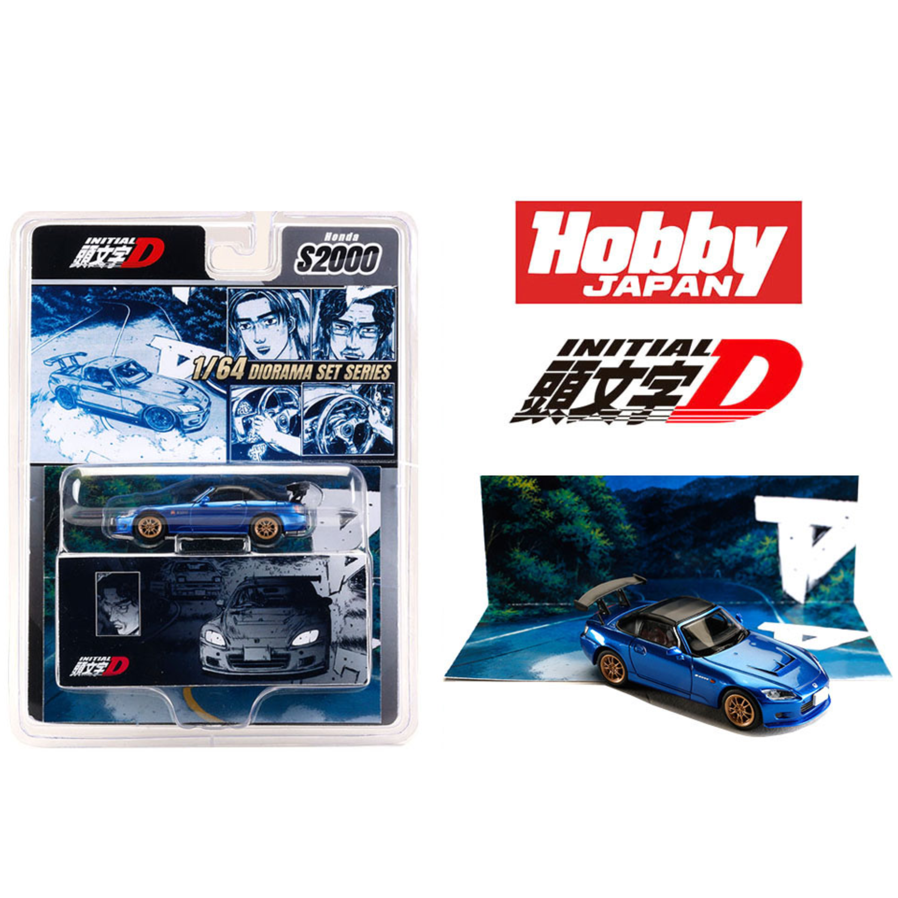 Hobby Japan Initial D Honda S2000 with Collector Cards Toshiya Joshima VS Takumi Fujiwara (Preorder)