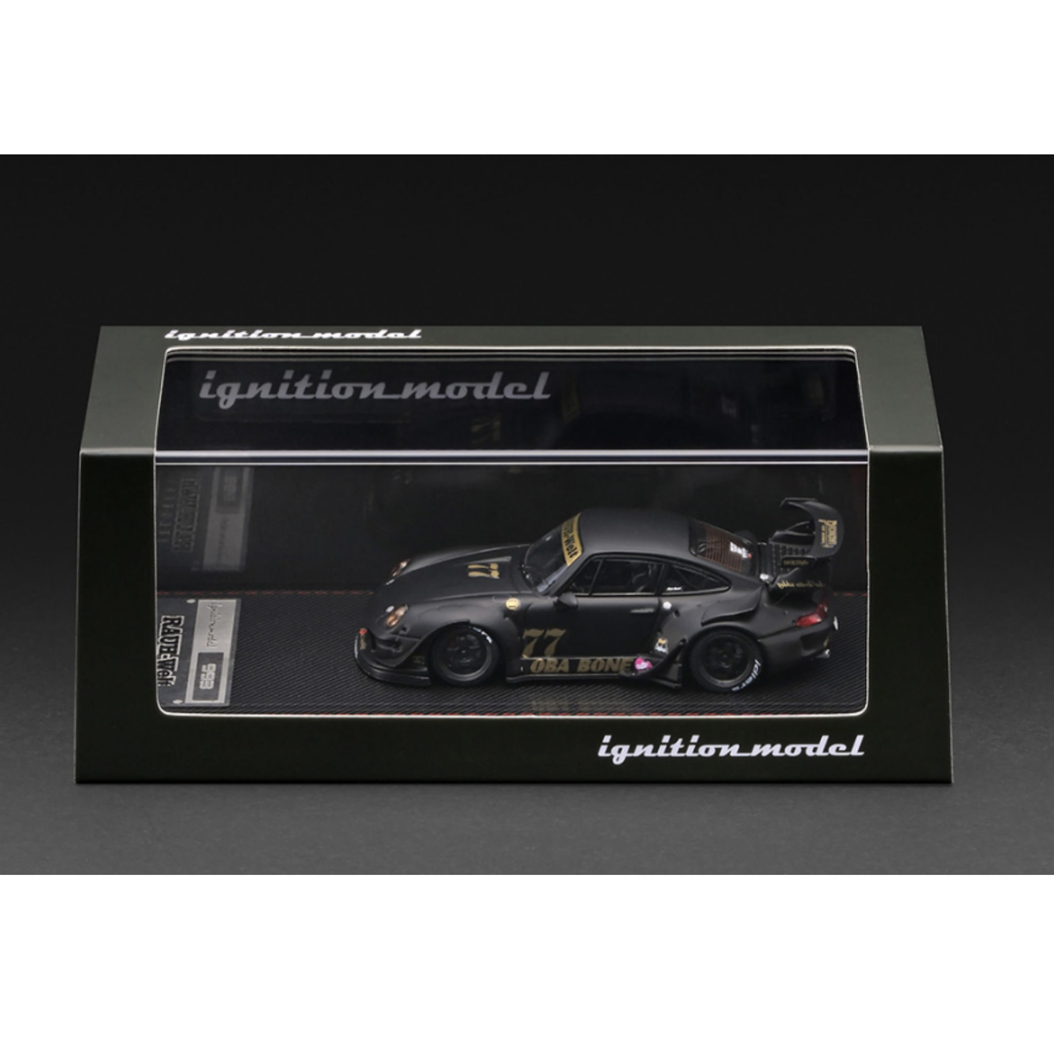 Ignition Model Rauh-Welt Begriff RWB 993 - 77 OBA BONE – Matte Black – Limited Edition (Preorder)