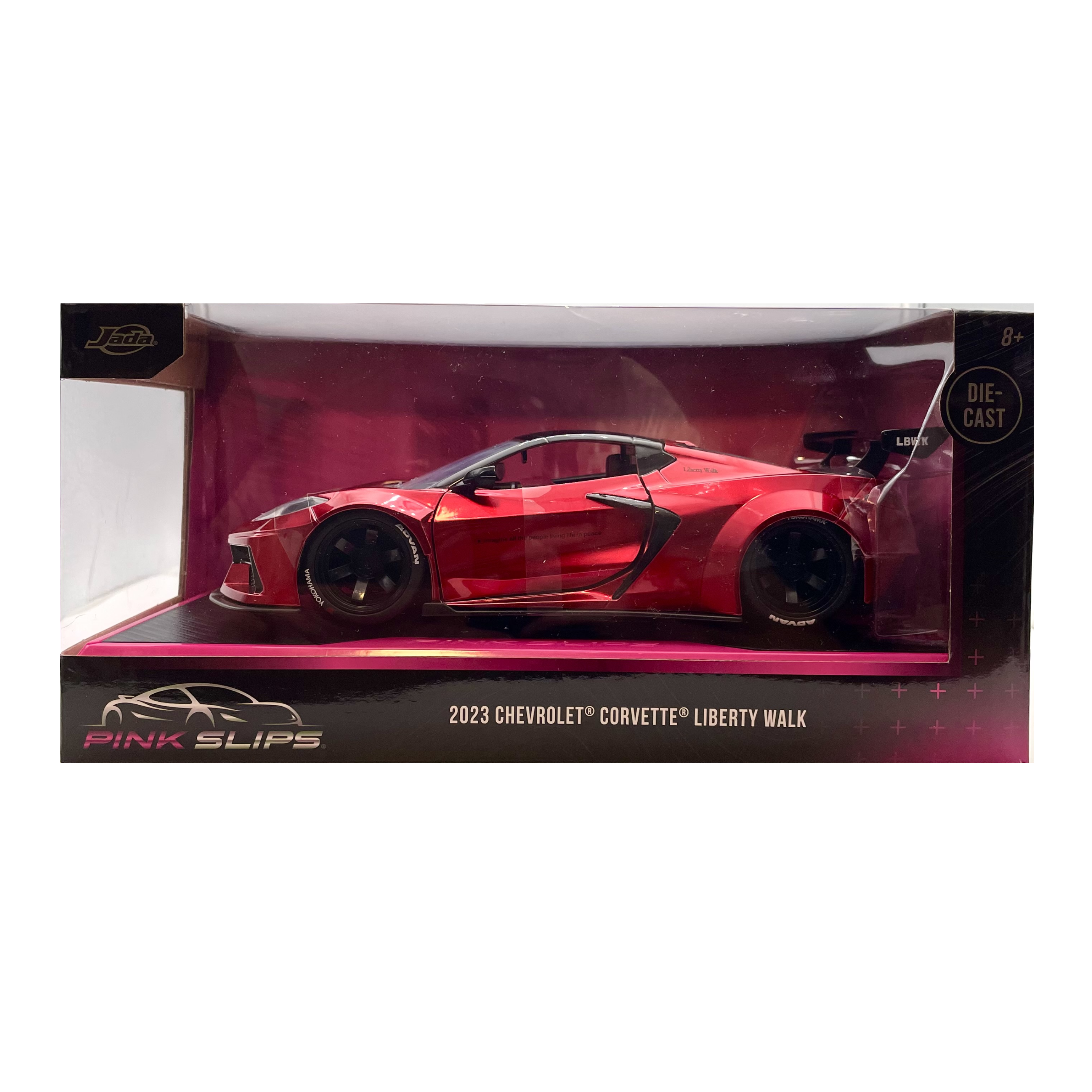 Jada Toys Pink Slips Chevrolet Corvette C8 Liberty Walk (Red) 1:24