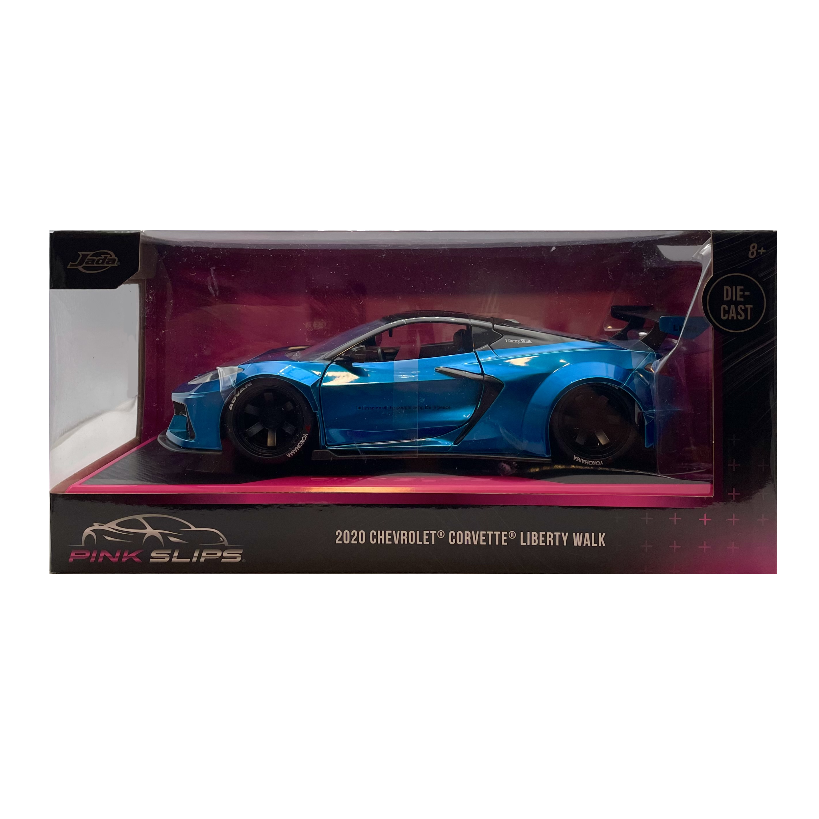 Jada Toys Pink Slips Chevrolet Corvette C8 Liberty Walk (Blue) 1 Jada Toys Pink Slips Chevrolet Corvette C8 Liberty Walk (Blue) 1