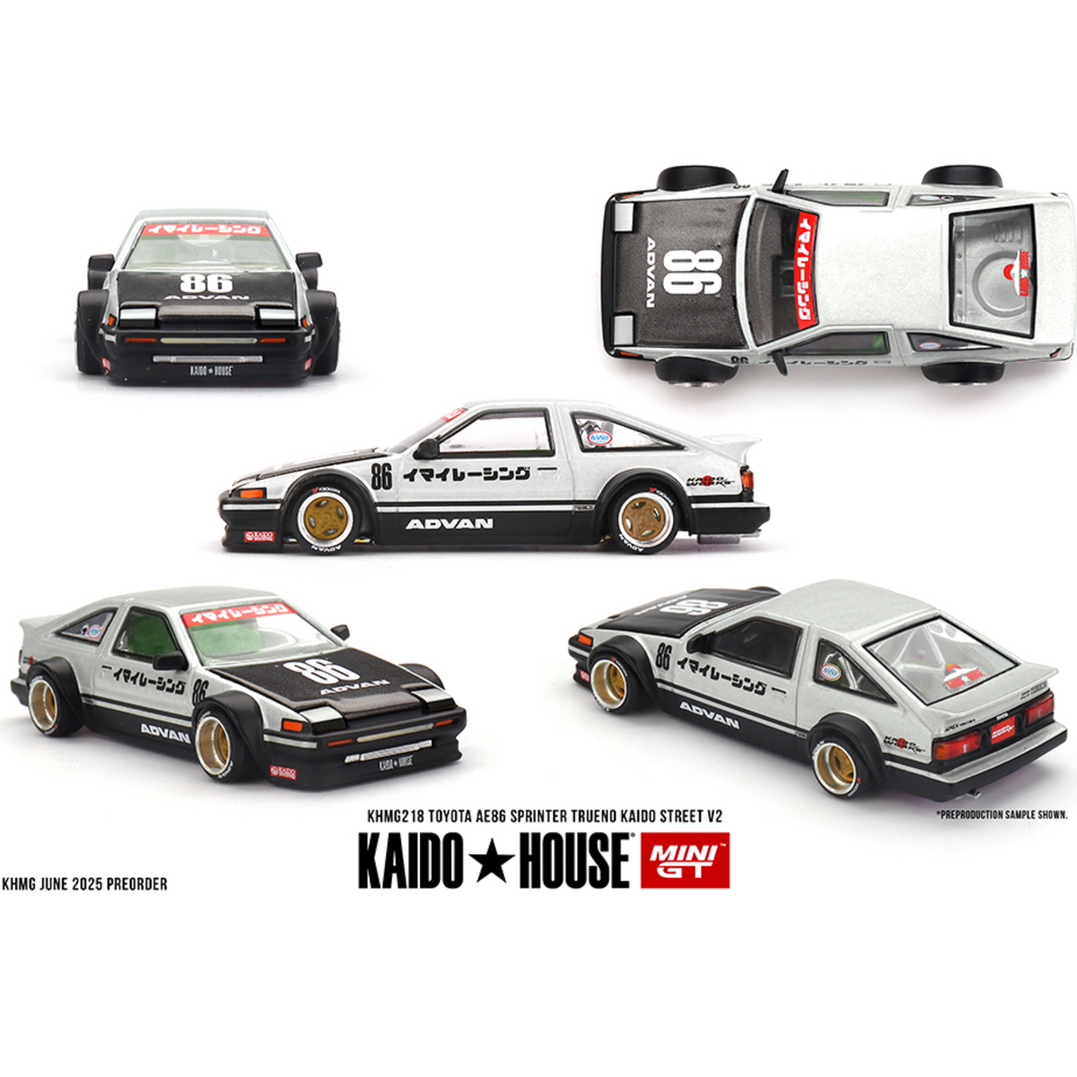 Kaido House x Mini GT Toyota AE86 Sprinter Trueno Kaido Street V2- White