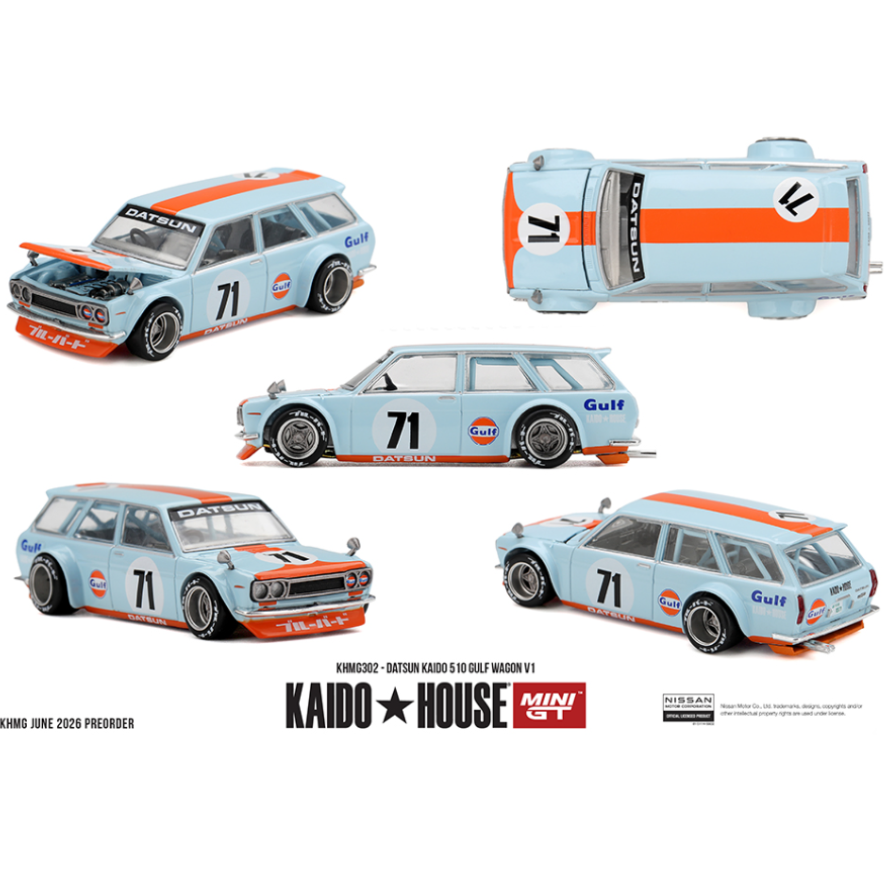 Kaido House x Mini GT Datsun 510 GULF Wagon V1 – Limited Edition (Preorder)