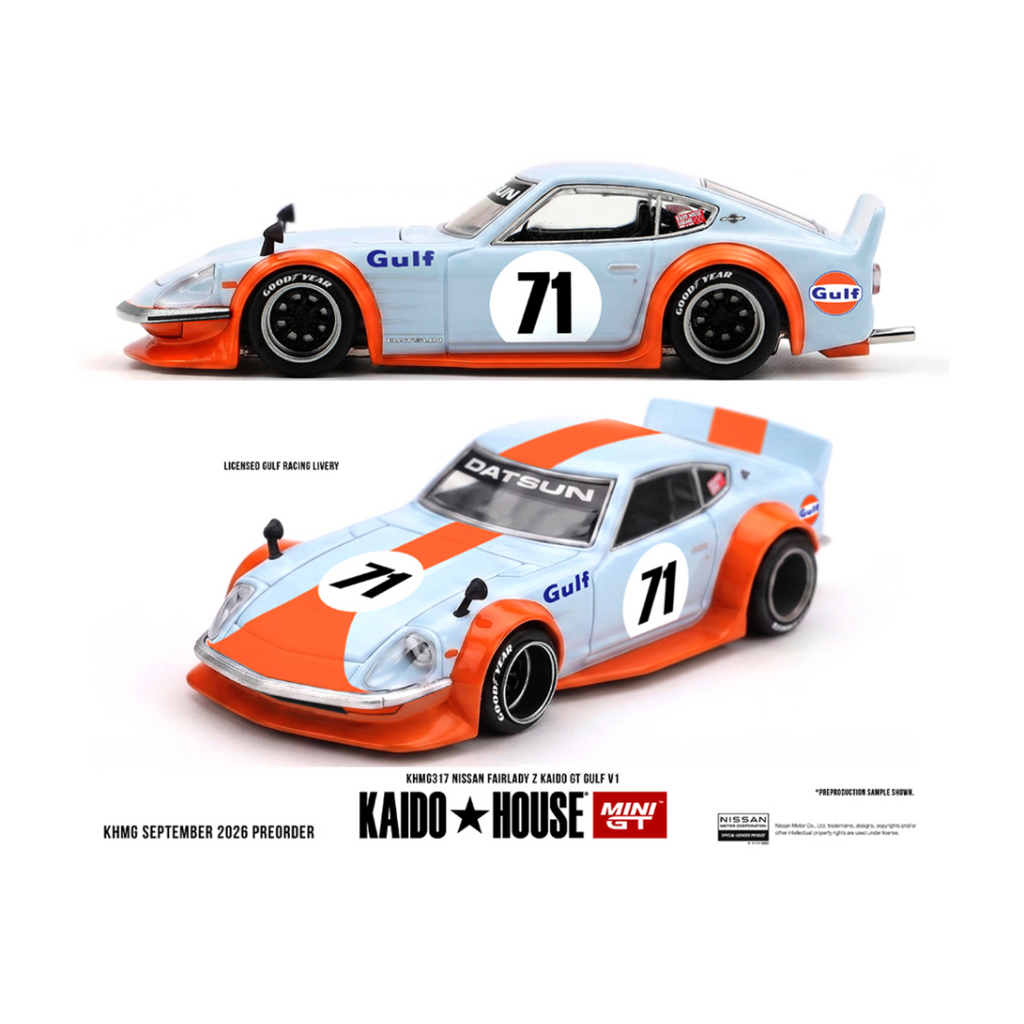 Kaido House x Mini GT Nissan Fairlady Z Kaido GT Gulf V1 – Blue (Preorder)