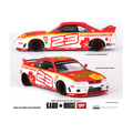 Kaido House x Mini GT Nissan Skyline GT-R (R33) Kaido Stock Car V1 – White w/ Red Two-tone (Preorder)