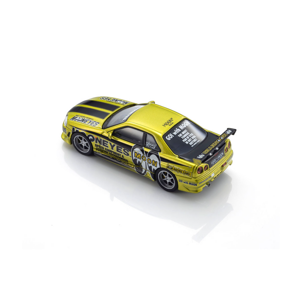 Kyosho Nissan GT-R (R-34) Mooneye’s 1 with MOTN LED Base Compatible -Liquid Yellow (Preorder)