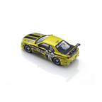 Kyosho Nissan GT-R (R-34) Mooneye’s 1 with MOTN LED Base Compatible -Liquid Yellow (Preorder)