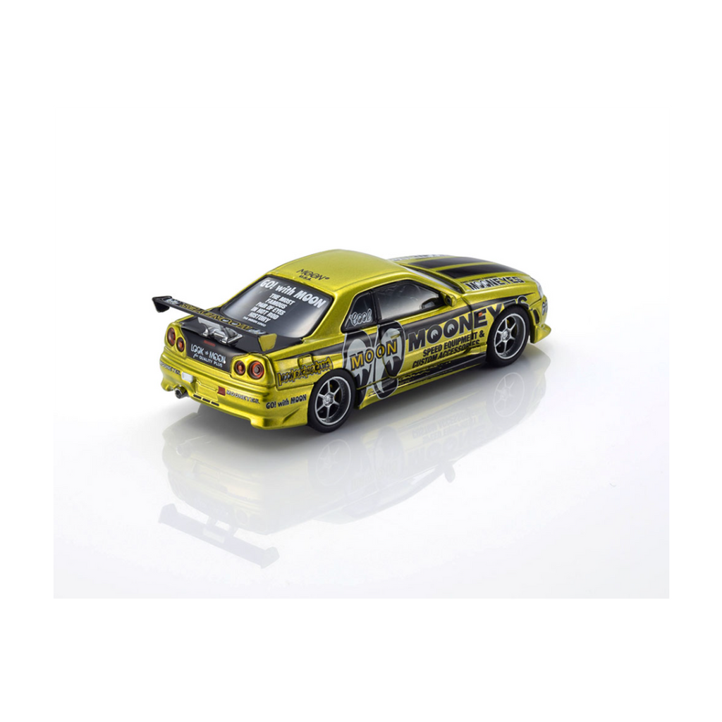 Kyosho Nissan GT-R (R-34) Mooneye’s 1 with MOTN LED Base Compatible -Liquid Yellow (Preorder)
