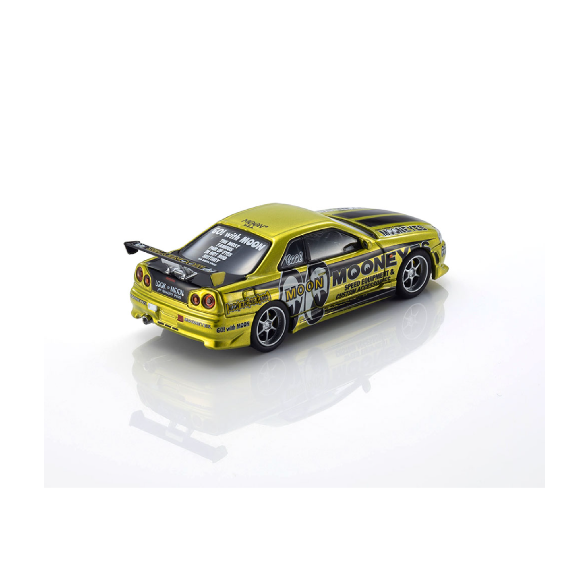 Kyosho Nissan GT-R (R-34) Mooneye’s 1 with MOTN LED Base Compatible -Liquid Yellow (Preorder)