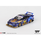 Mini GT Nissan LB-Super Silhouette S15 SILVIA #555 Team MINI GT Liberty Walk 2025 Formula Drift Halloween Special – Chrome Blue