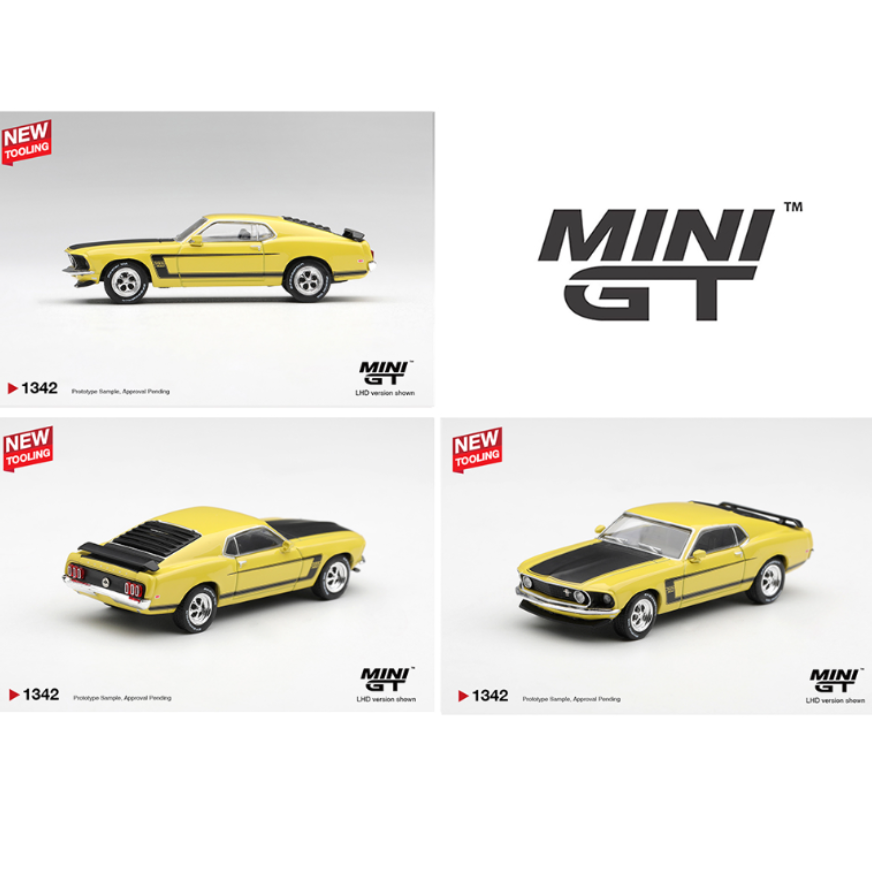 Mini GT Ford Mustang Boss 302 1969 – Bright Yellow – Limited Edition (Preorder)
