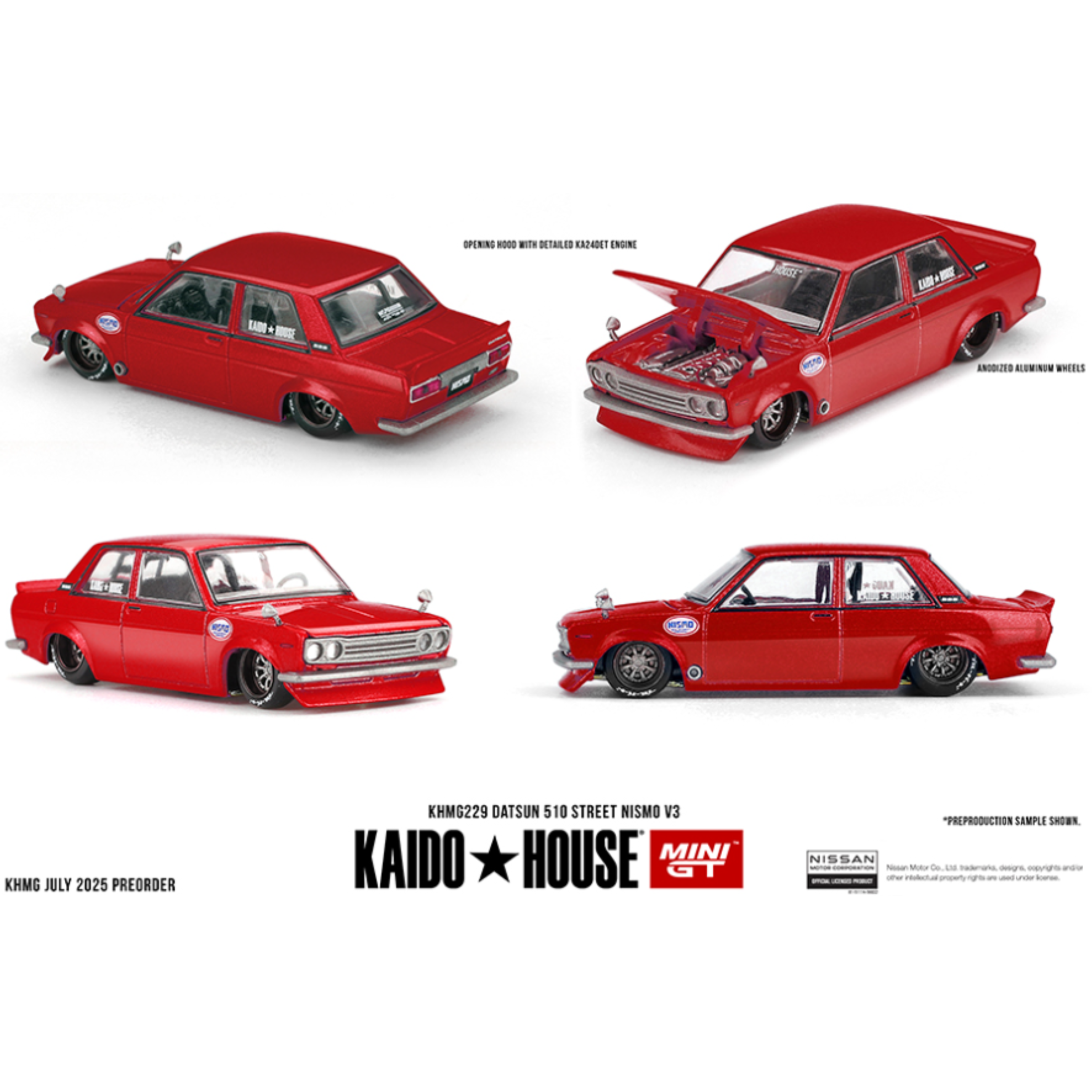 Kaido House x Mini GT Datsun 510 Street Nismo V3 – Red