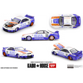 Kaido House x Mini GT Nissan Skyline GT-R (R33) BFTHR V1 – White w/ Blue Two-tone