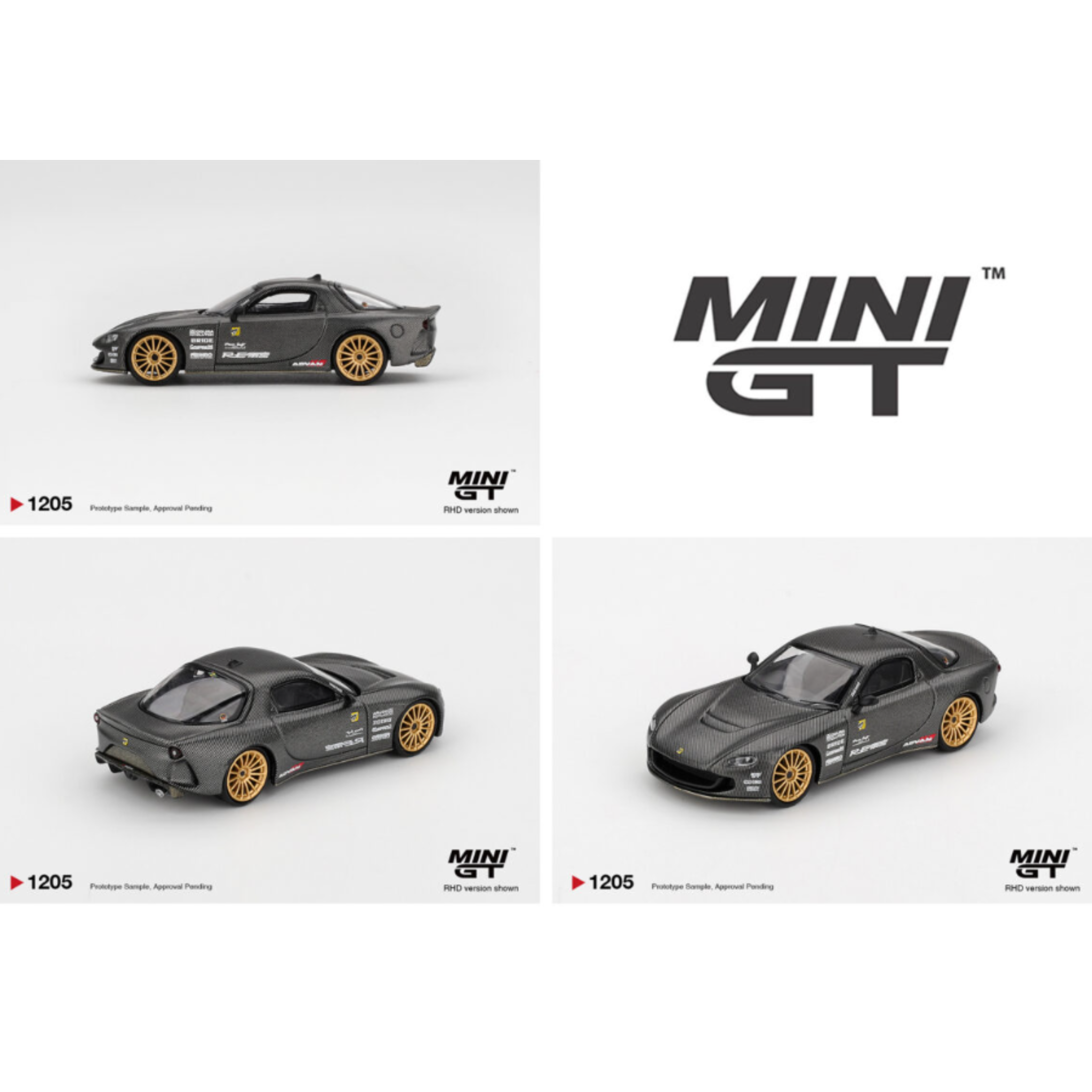 Mini GT Mazda RX-7 RE-Amemiya Matsukiyo KOKU 3 Rotor NA-7 TAS 2025 Best Tuned Car Award – Carbon