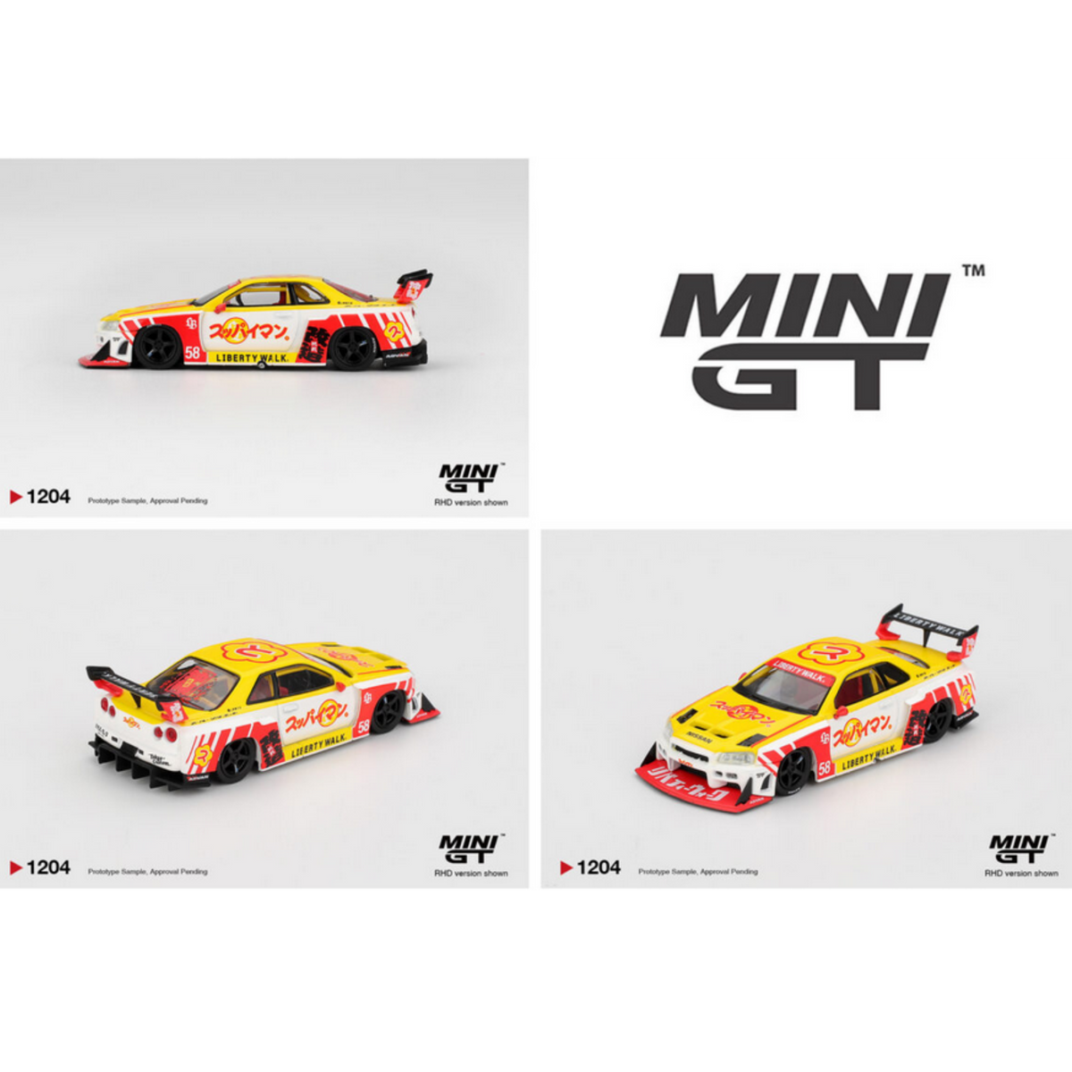 Mini GT Nissan LB-ER34 Super Silhouette Skyline Suppaiman Okinawa