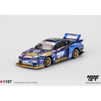 Mini GT Nissan LB-Super Silhouette S15 SILVIA #555 Team MINI GT Liberty Walk 2025 Formula Drift – Chrome Blue