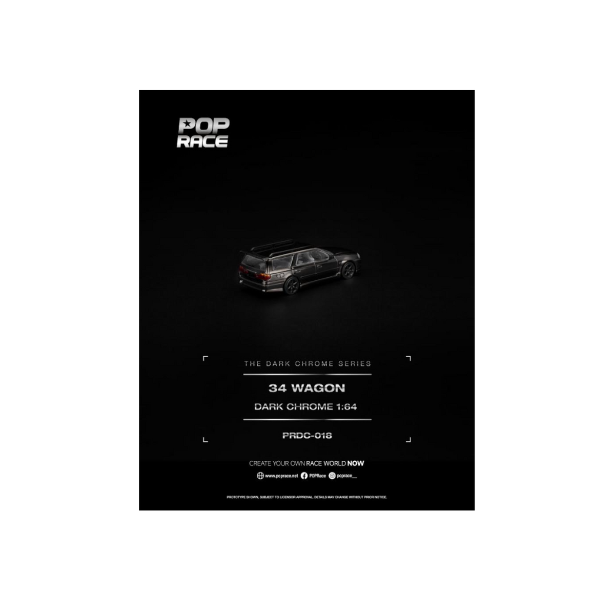 Pop Race R34 Wagon Dark Chrome (Preorder)
