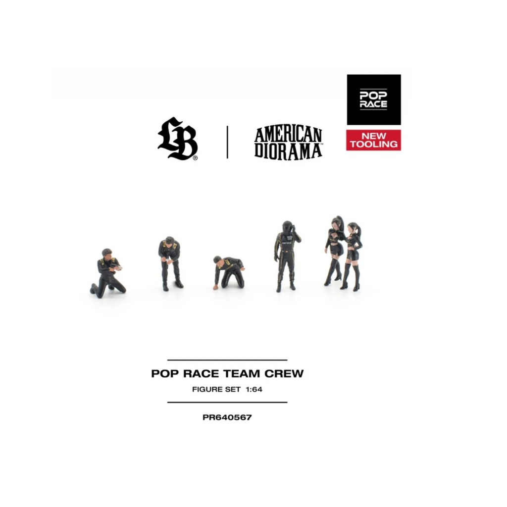 Pop Race x American Diorama - Pop Race Team Crew - 6 Figures - PR640567 (Preorder)