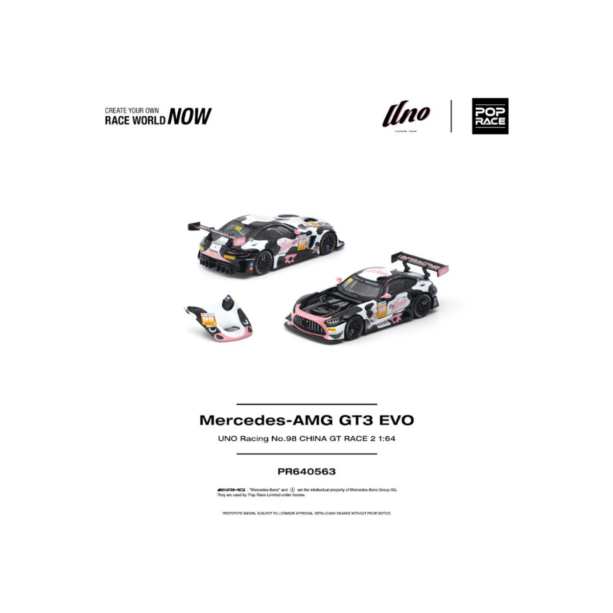 Pop Race Mercedes-AMG GT3 EVO UNO Racing No.98 China GT Race 2 "Momo" (Preorder)