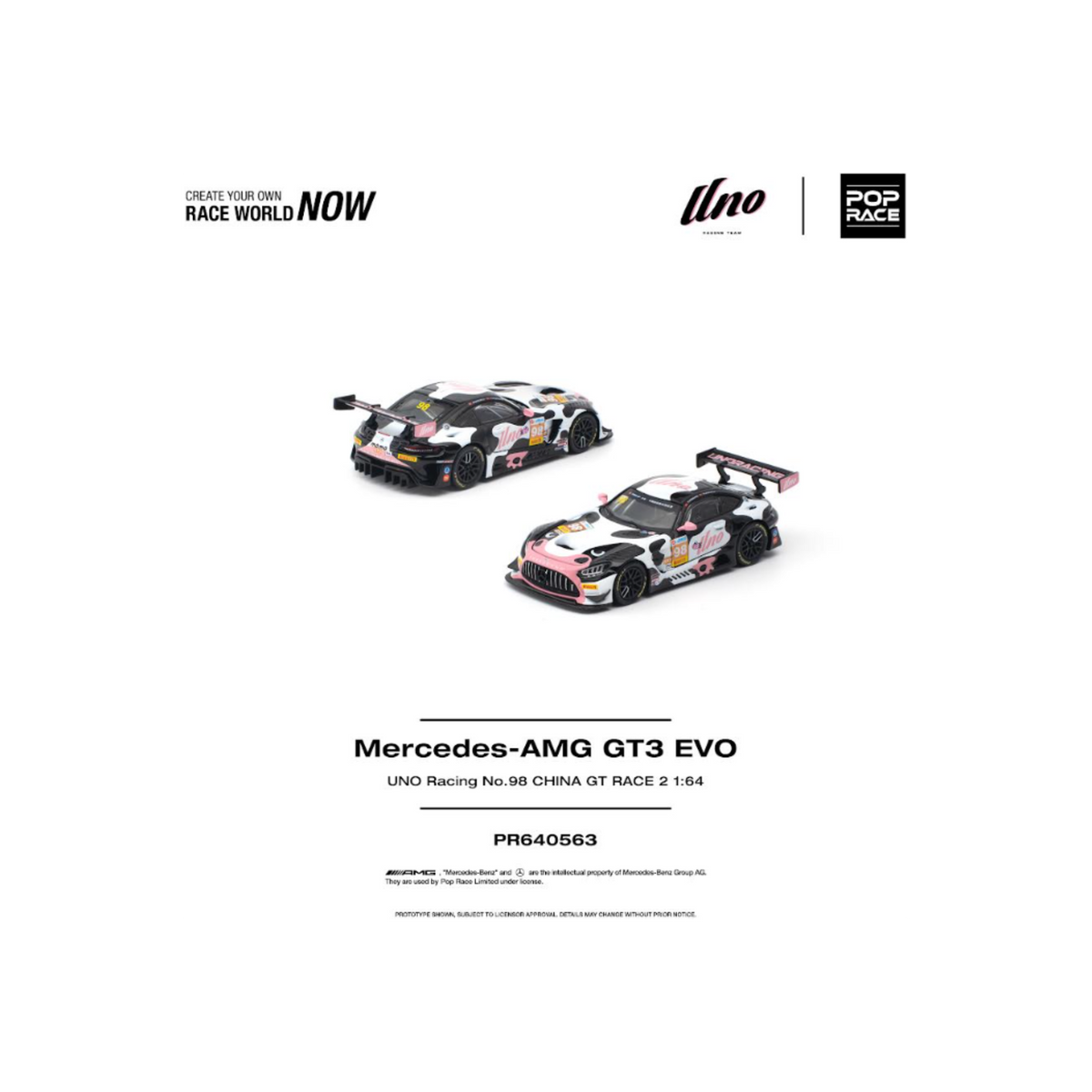 Pop Race Mercedes-AMG GT3 EVO UNO Racing No.98 China GT Race 2 "Momo" (Preorder)