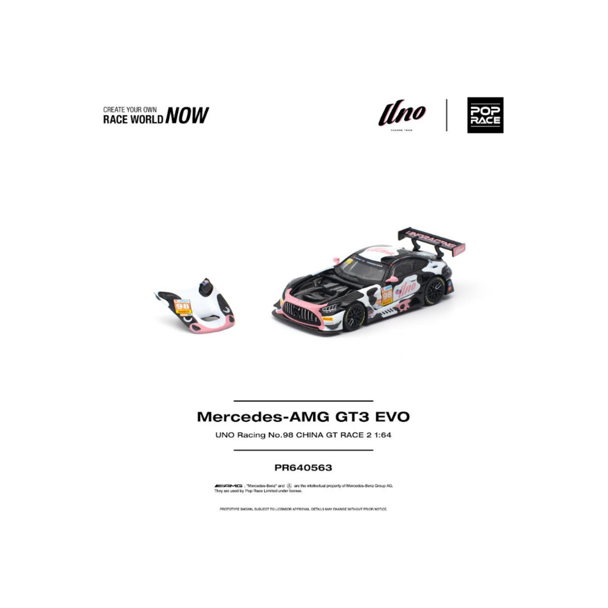 Pop Race Mercedes-AMG GT3 EVO UNO Racing No.98 China GT Race 2 "Momo" (Preorder)