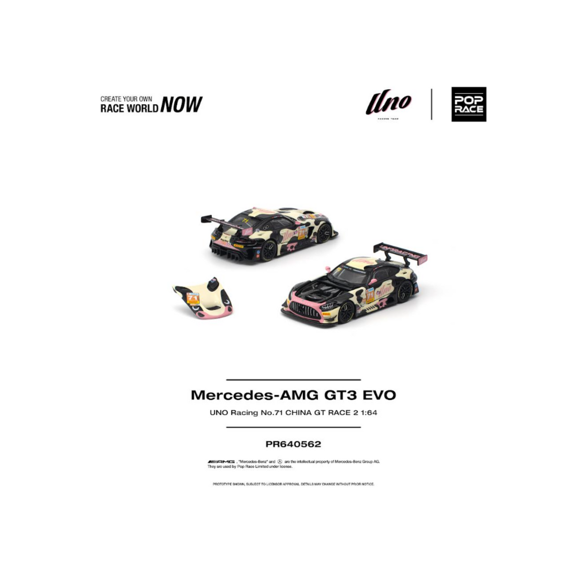 Pop Race Mercedes-AMG GT3 EVO UNO Racing No.71 China GT Race 2 "Mumu" (Preorder)