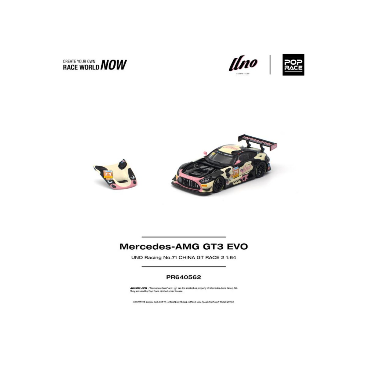 Pop Race Mercedes-AMG GT3 EVO UNO Racing No.71 China GT Race 2 "Mumu" (Preorder)