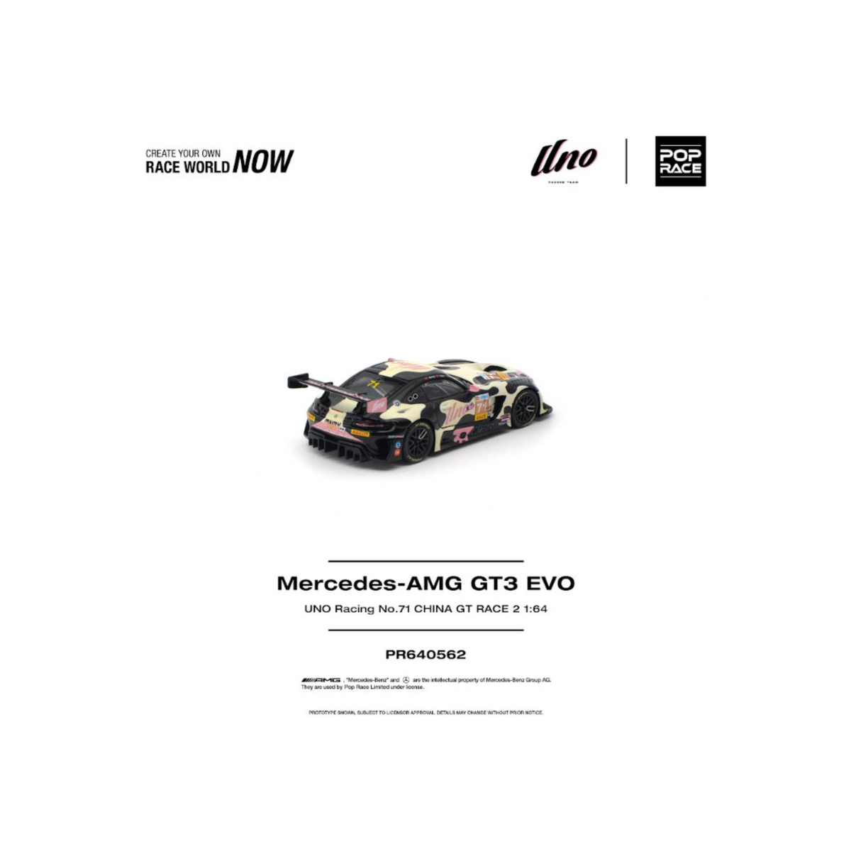 Pop Race Mercedes-AMG GT3 EVO UNO Racing No.71 China GT Race 2 "Mumu" (Preorder)