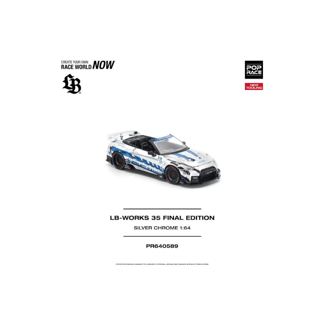 Pop Race LB-WORKS 35GT-R Final Edition  - Silver Chrome - PR640589 (Preorder)