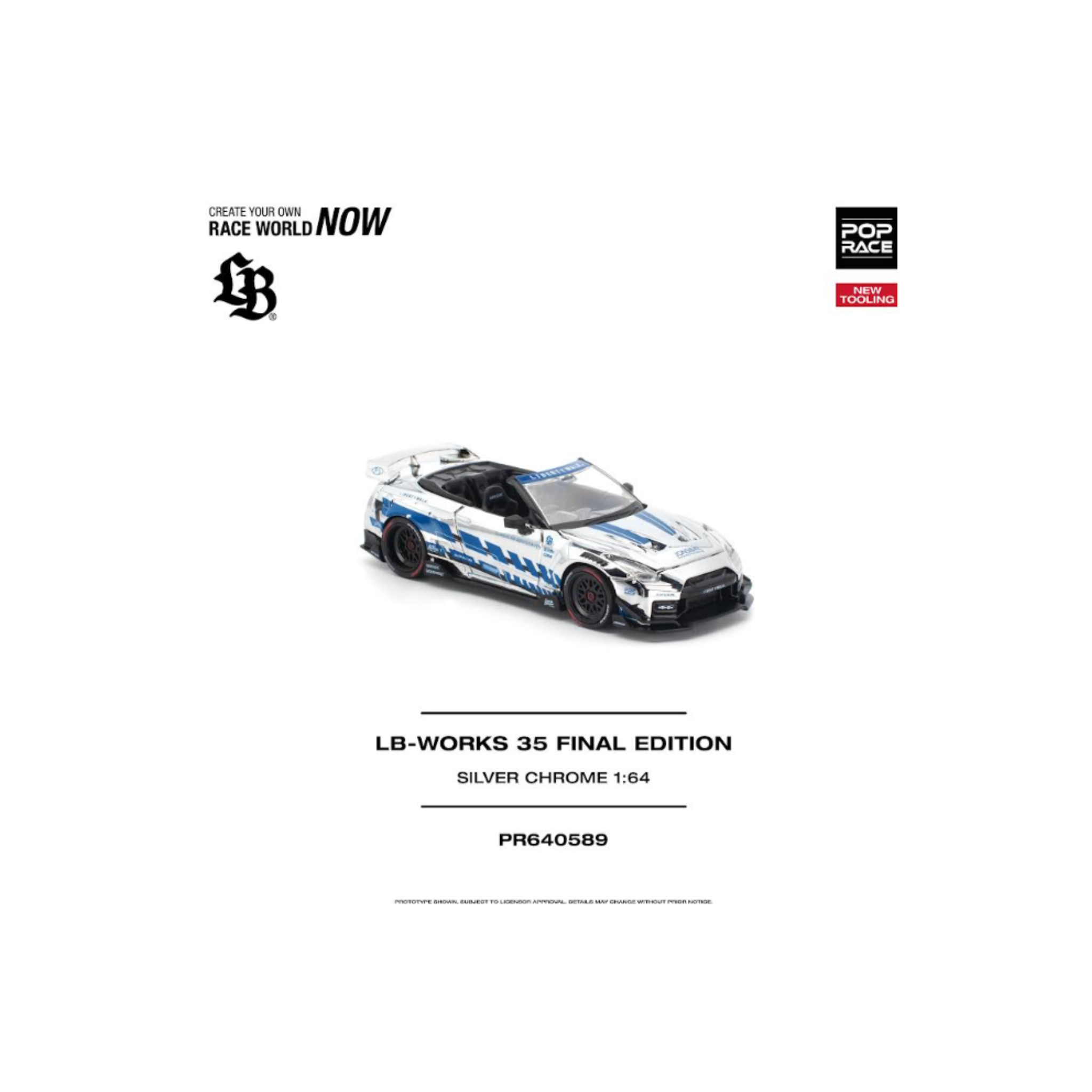 Pop Race LB-WORKS 35GT-R Final Edition  - Silver Chrome - PR640589 (Preorder)