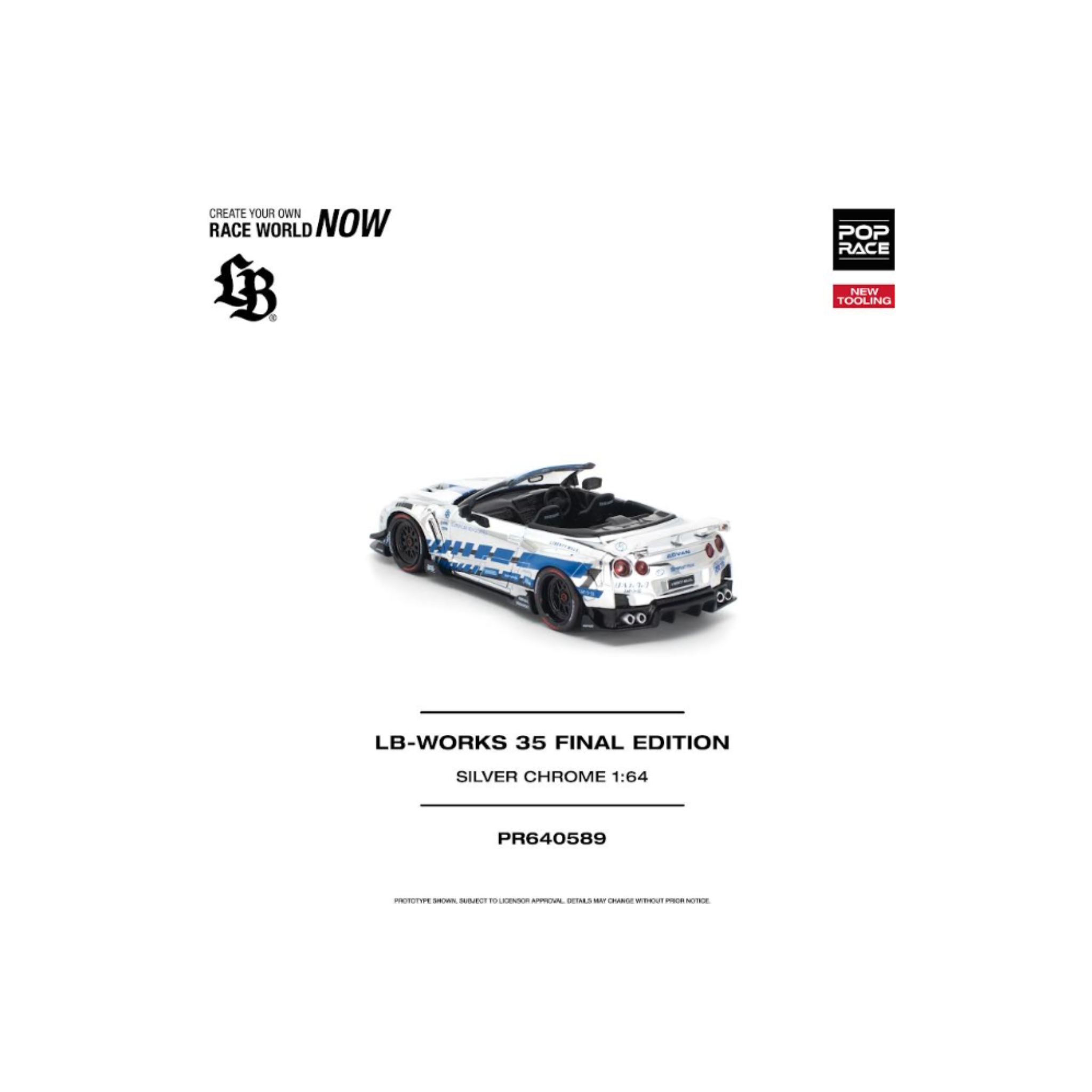 Pop Race LB-WORKS 35GT-R Final Edition  - Silver Chrome - PR640589 (Preorder)