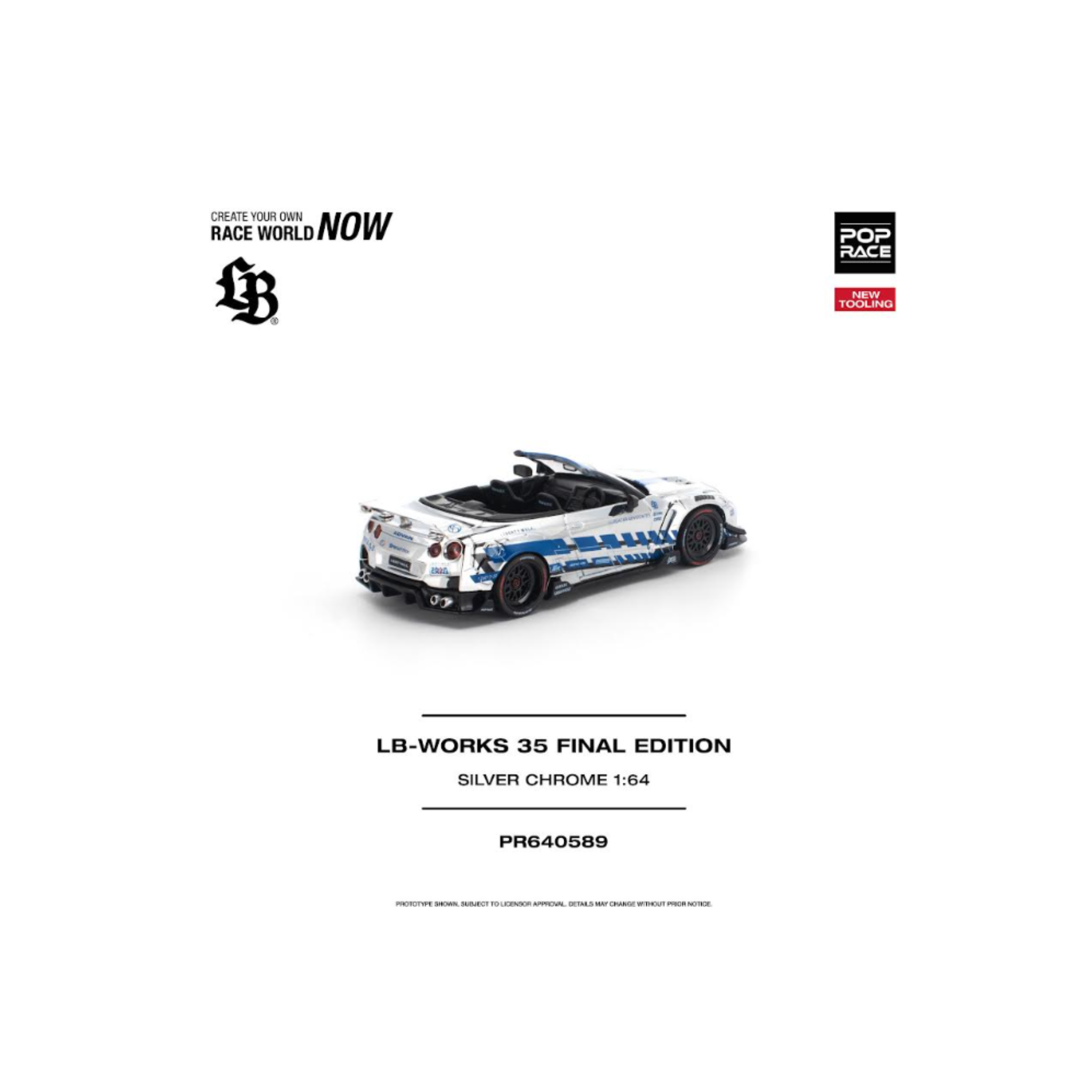 Pop Race LB-WORKS 35GT-R Final Edition  - Silver Chrome - PR640589 (Preorder)