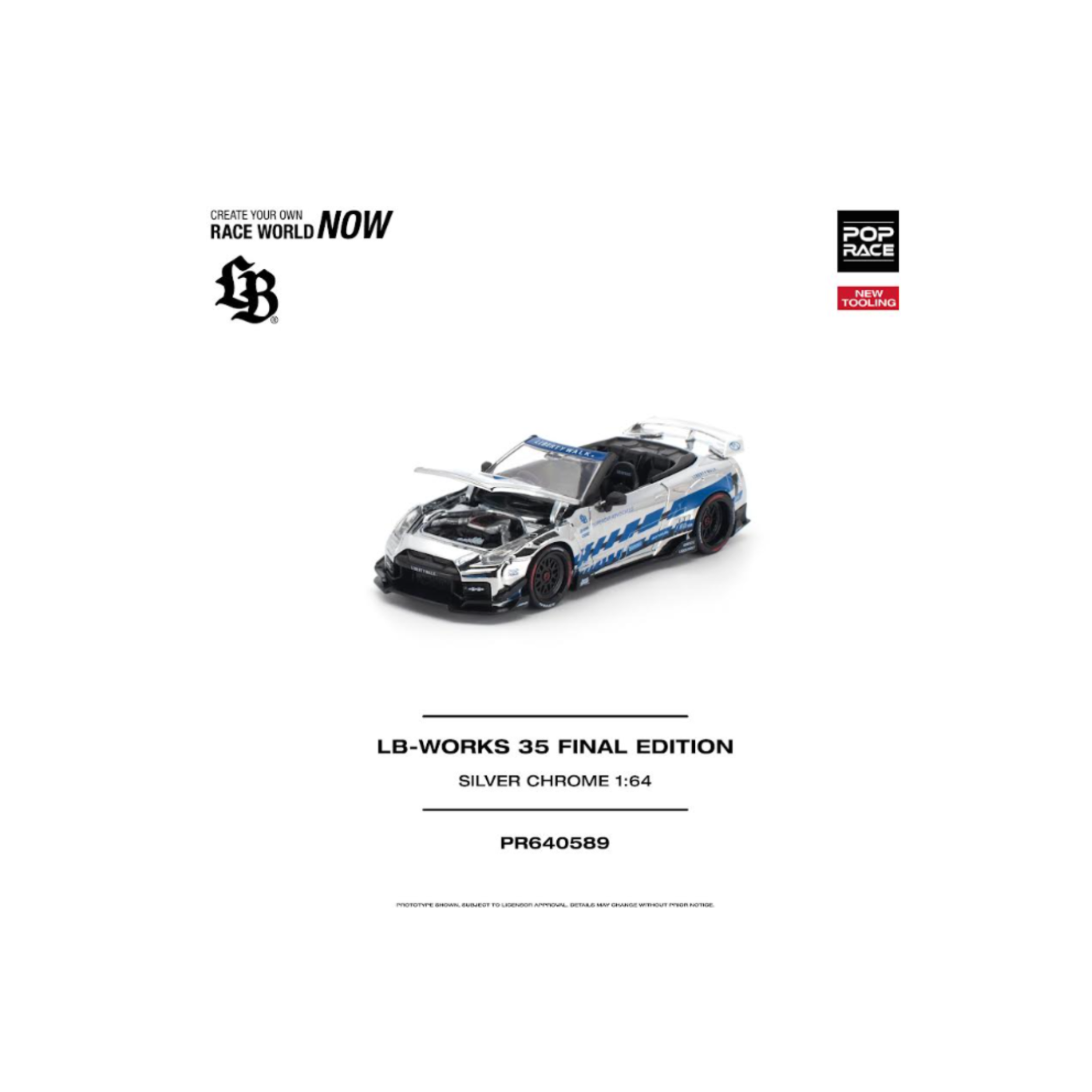 Pop Race LB-WORKS 35GT-R Final Edition  - Silver Chrome - PR640589 (Preorder)