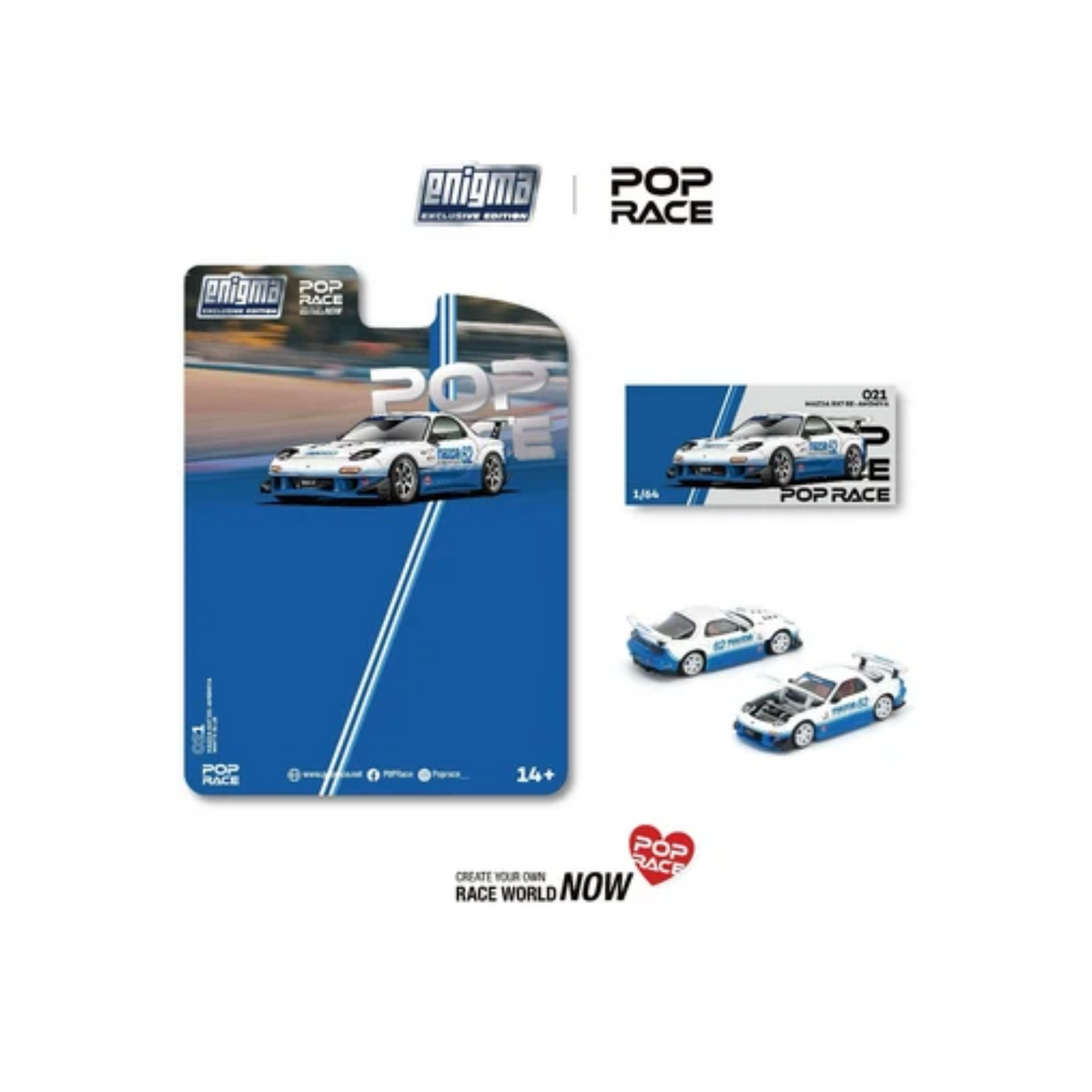 Pop Race - Mazda RX7 (FD3S) Blue/White (Enigma Exclusive edition) PRE021