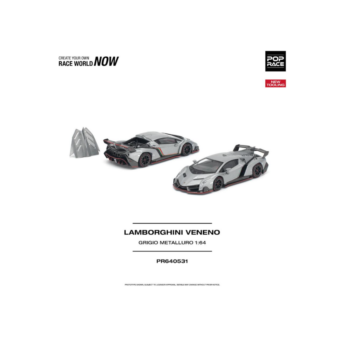 Pop Race Lamborghini Veneno Grigio Metalluro (Preorder)