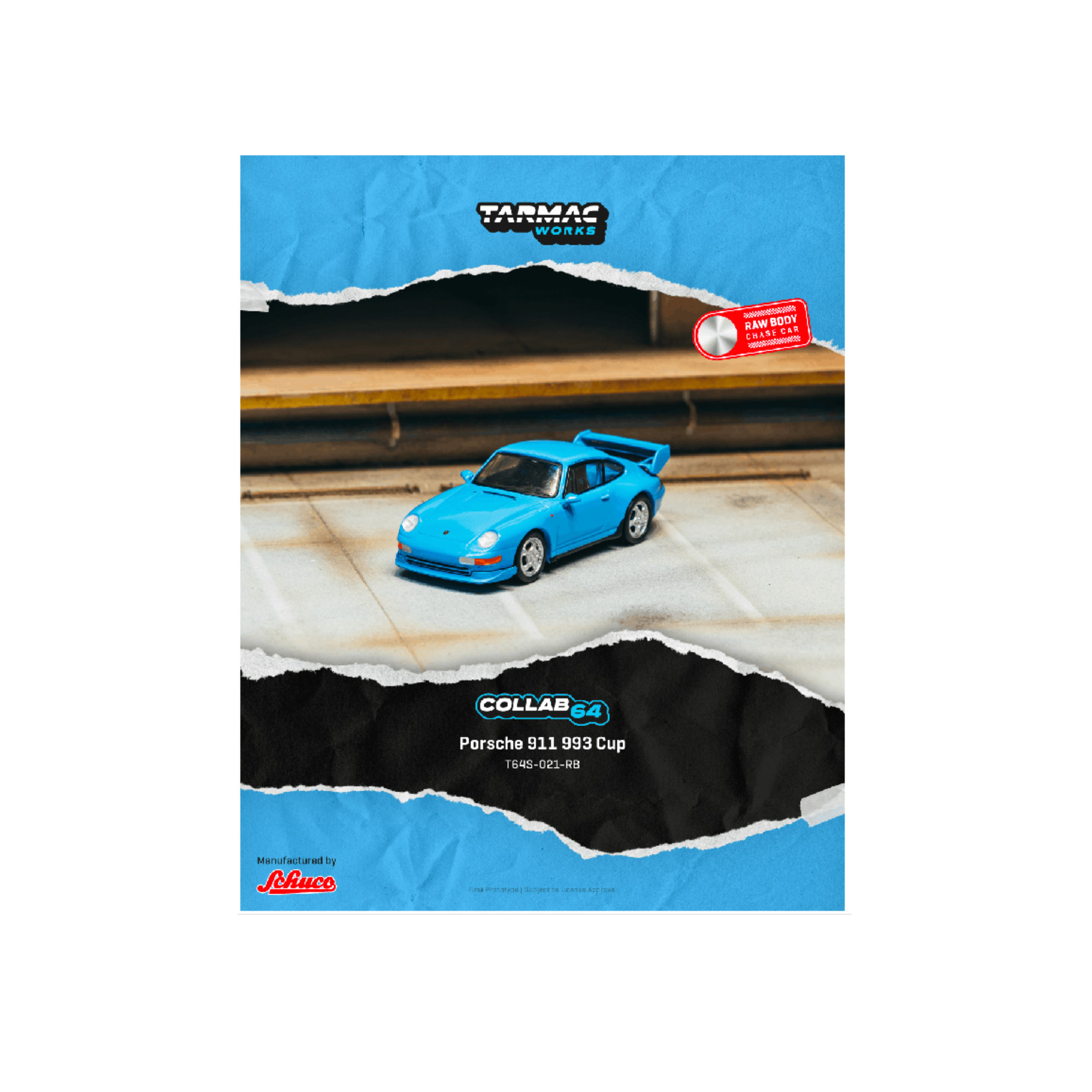 Tarmac Works x Schuco 1:64 Porsche 911 993 Cup – Riviera blue- Collab64 (Preorder)