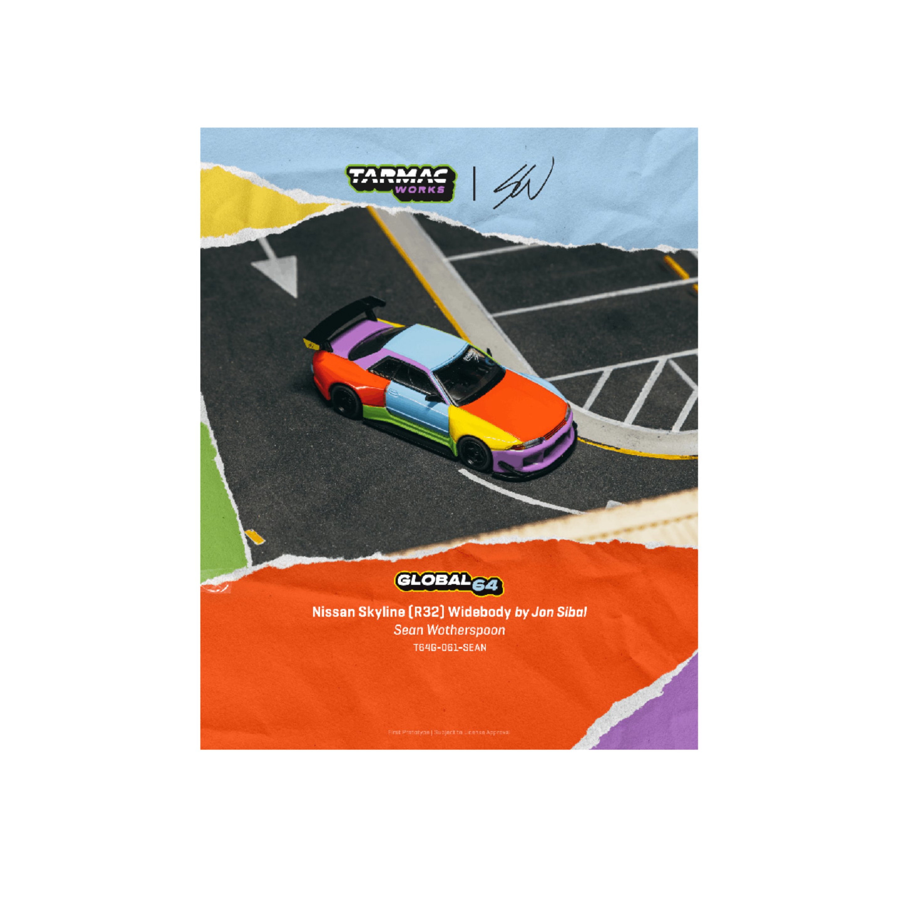 Tarmac Works 1:64 Nissan Skyline (R32) Widebody Sean Wotherspoon – Special Edition – Global64 (Preorder)