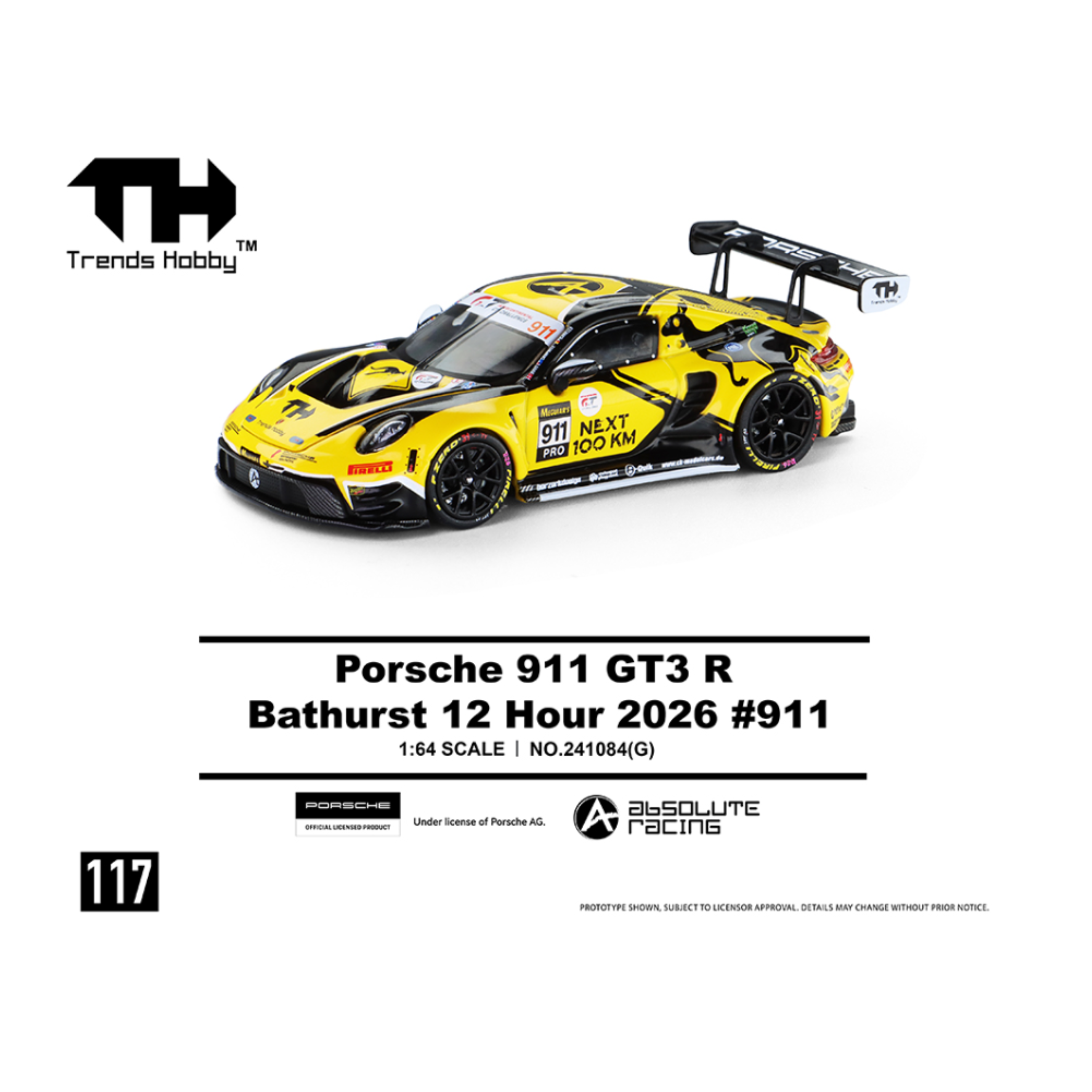 Trends Hobby Porsche GT3 R – Bathurst 12 Hr 2026 #911 (Preorder)